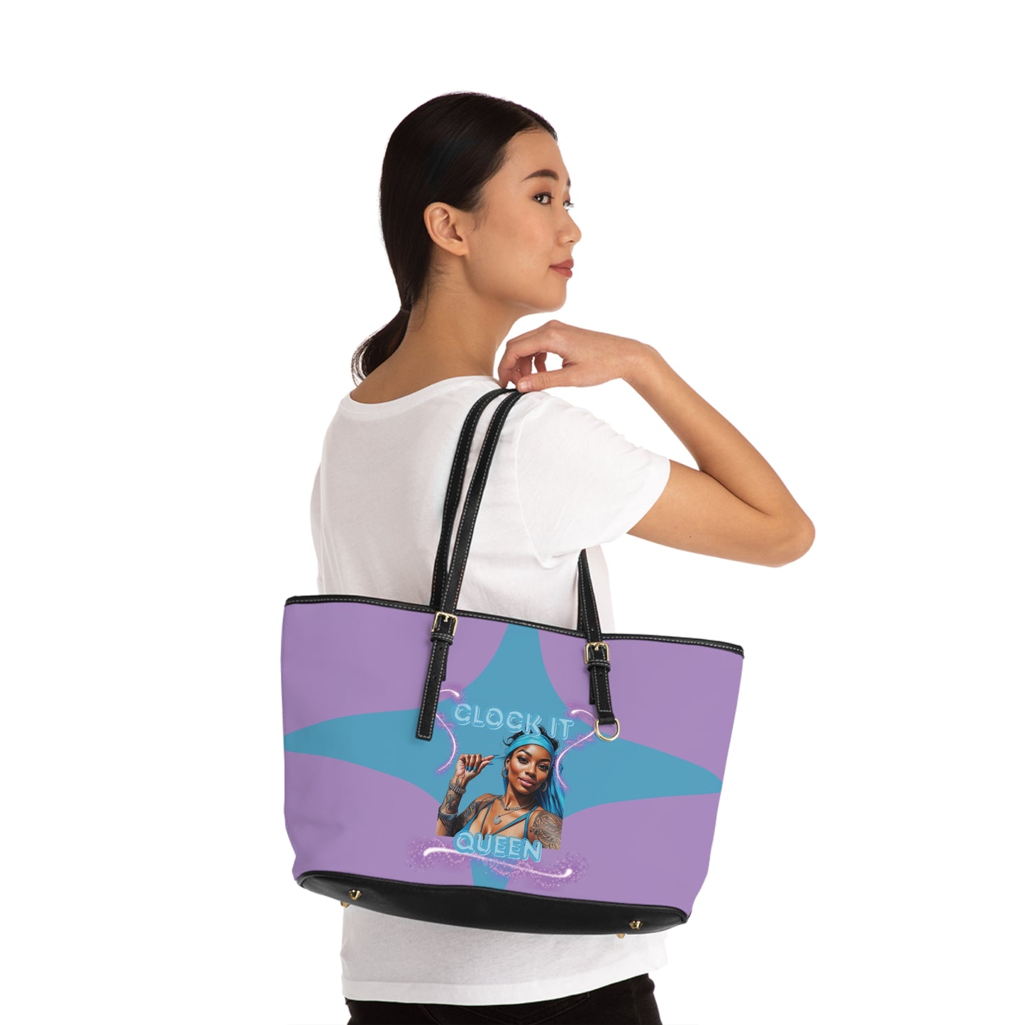 ���Clock It��� PU Leather Shoulder Purse