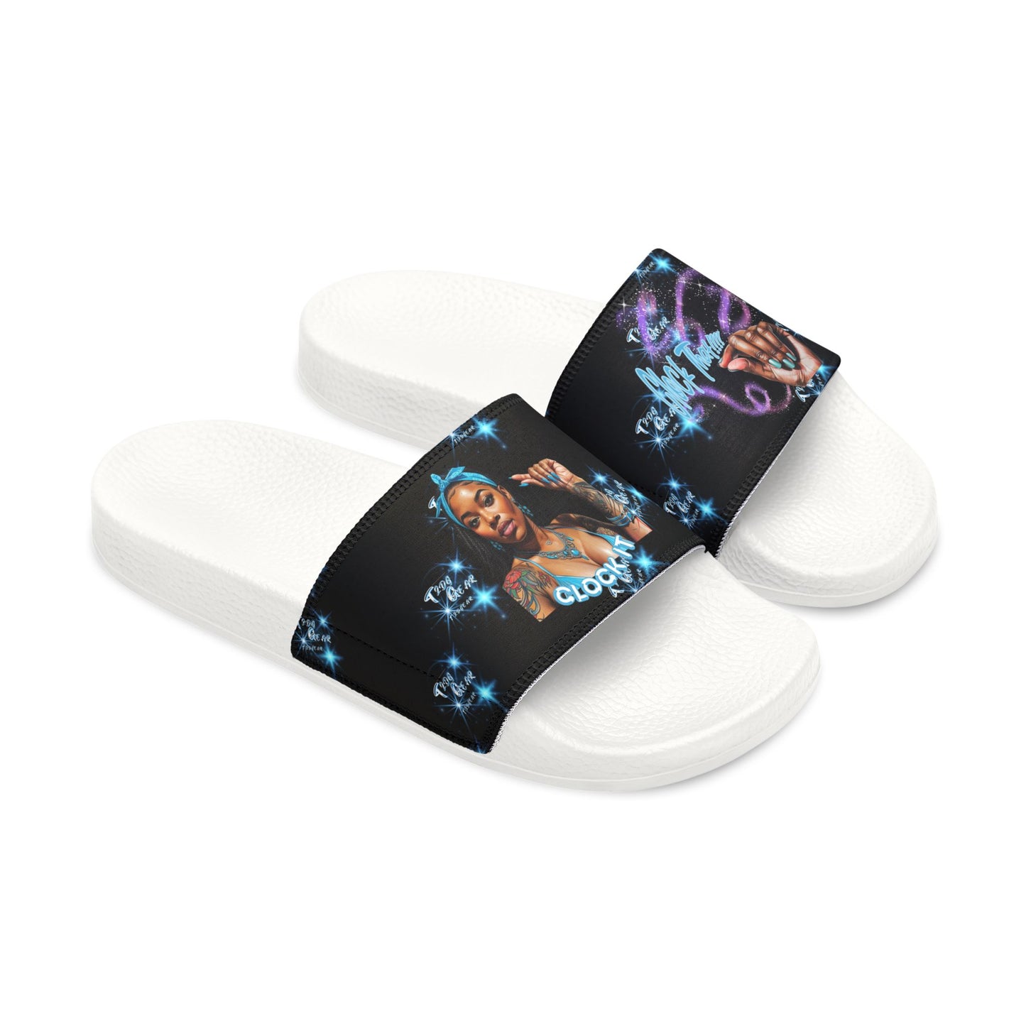 "Clock It" Women's Adjustable Strap Slides