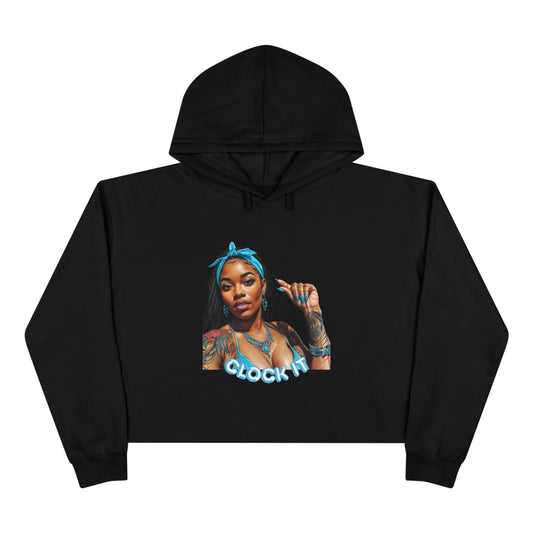 "Clock It" Crop Hoodie