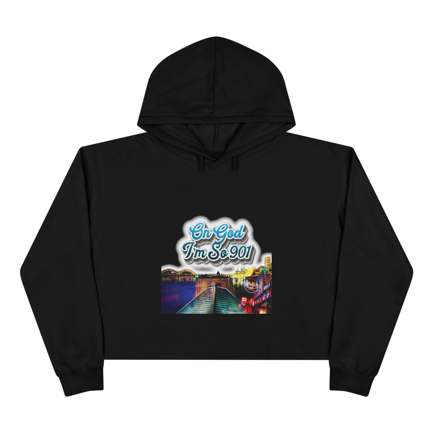 "On God" Graphic Cropped Hoodie