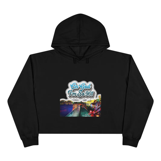 "On God" Graphic Cropped Hoodie