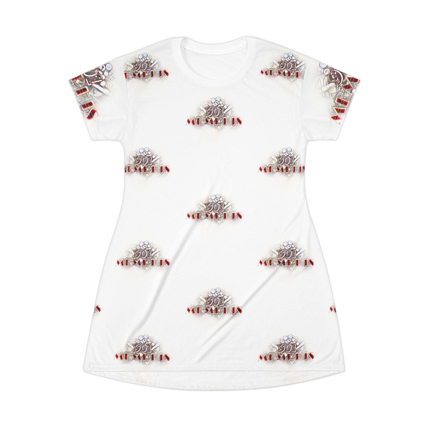 "901 Memphis" AOP T-Shirt Dress