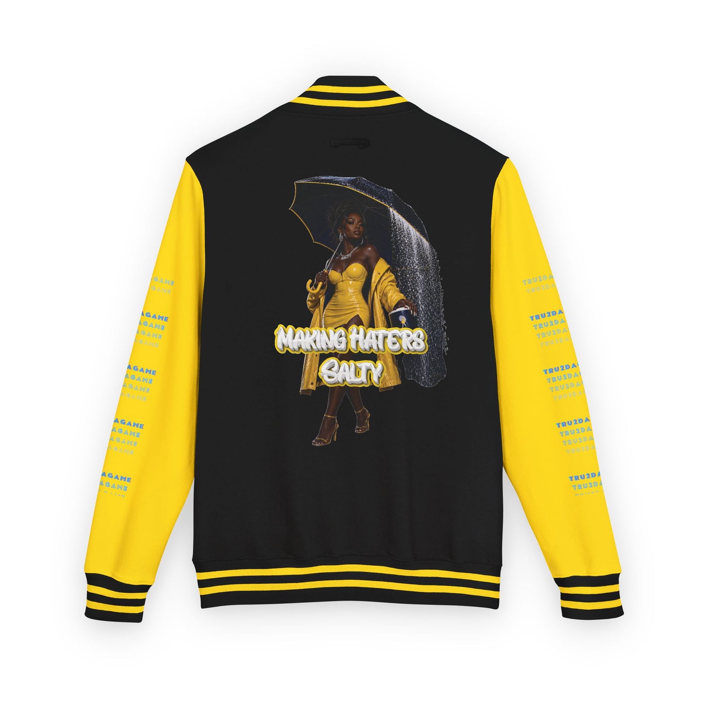 "Haters Salty" Graphic Varsity Jacket