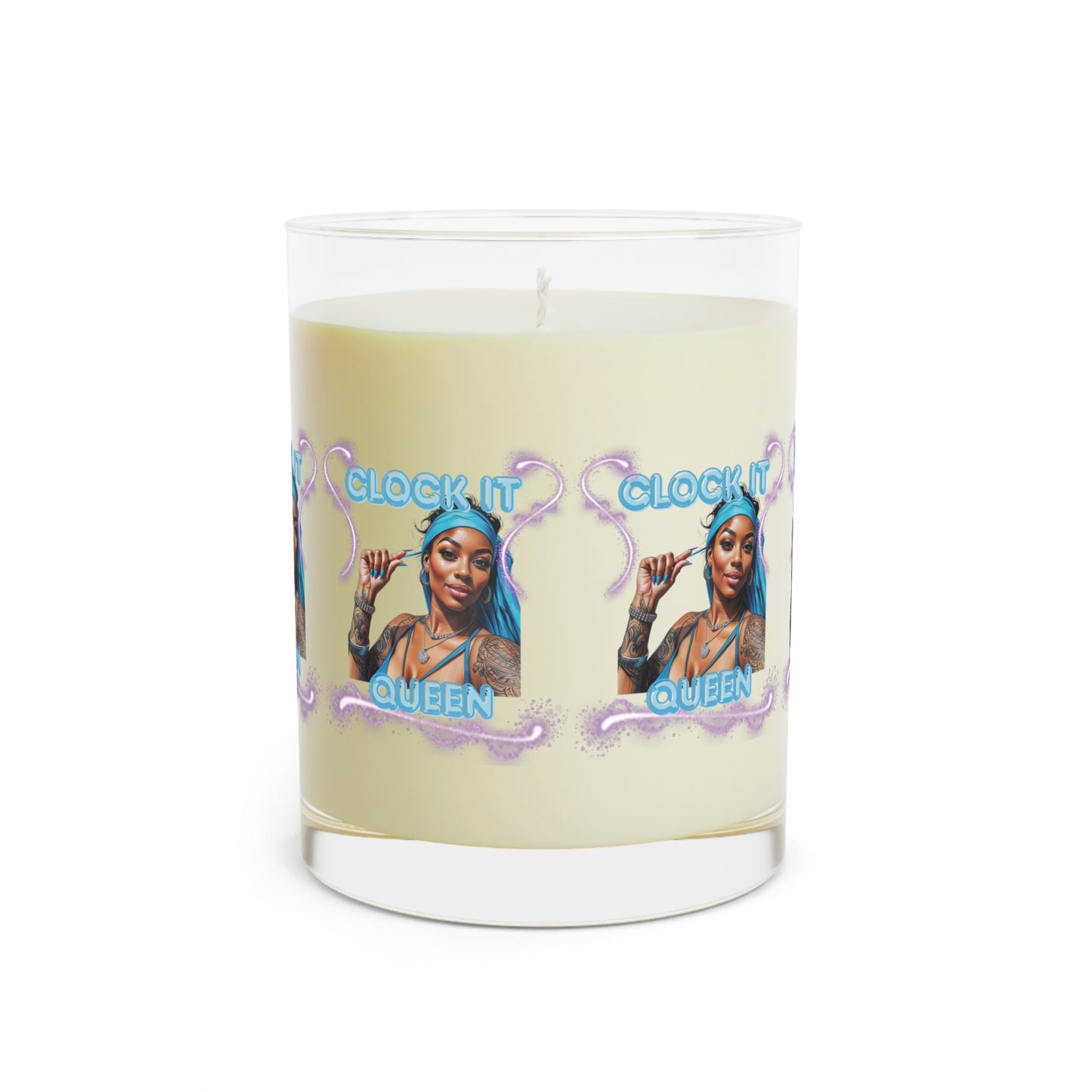 Scented Candle ��� "Clock It, Queen" 11oz Glass Candle