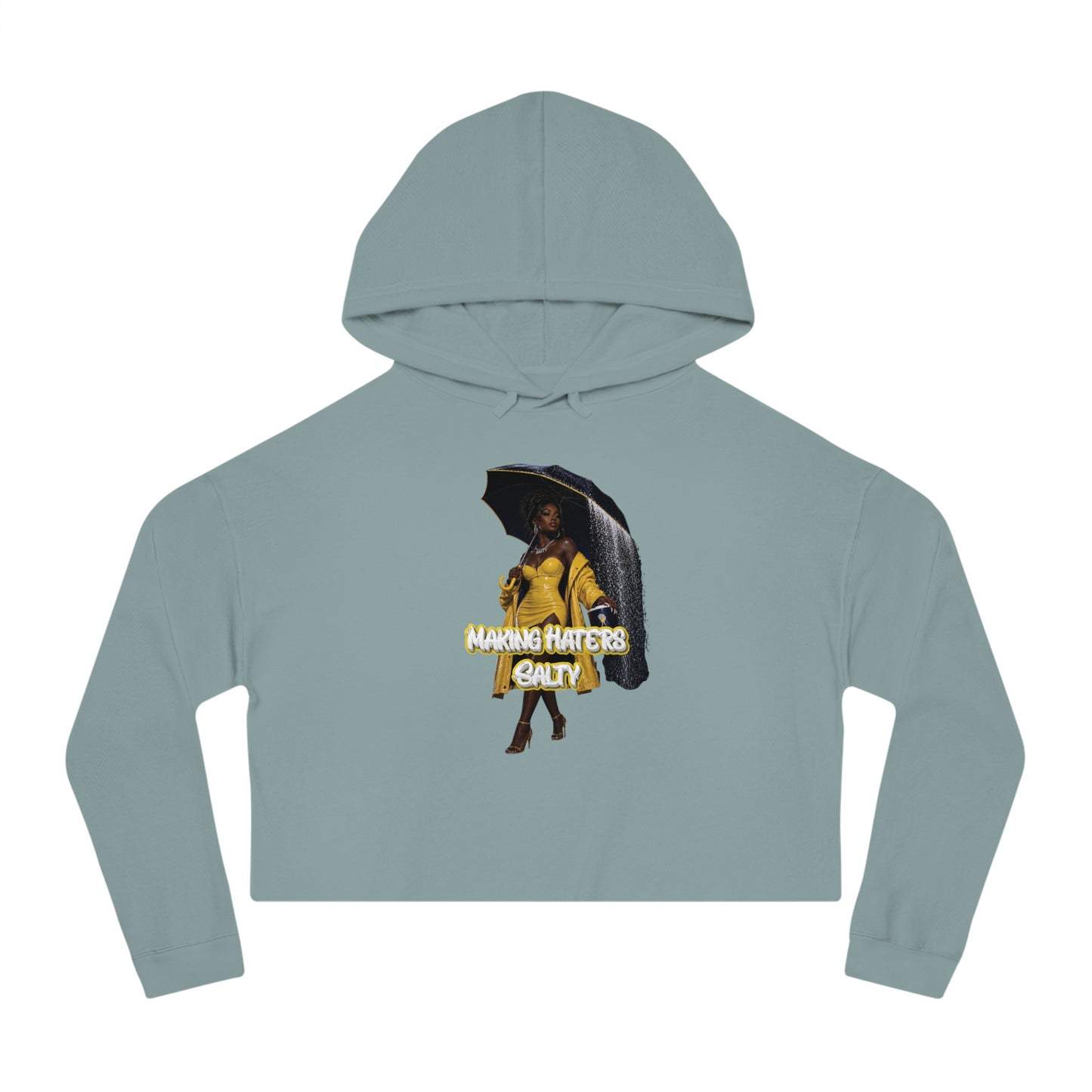 "Haters Salty" Graphic Crop Hoodie