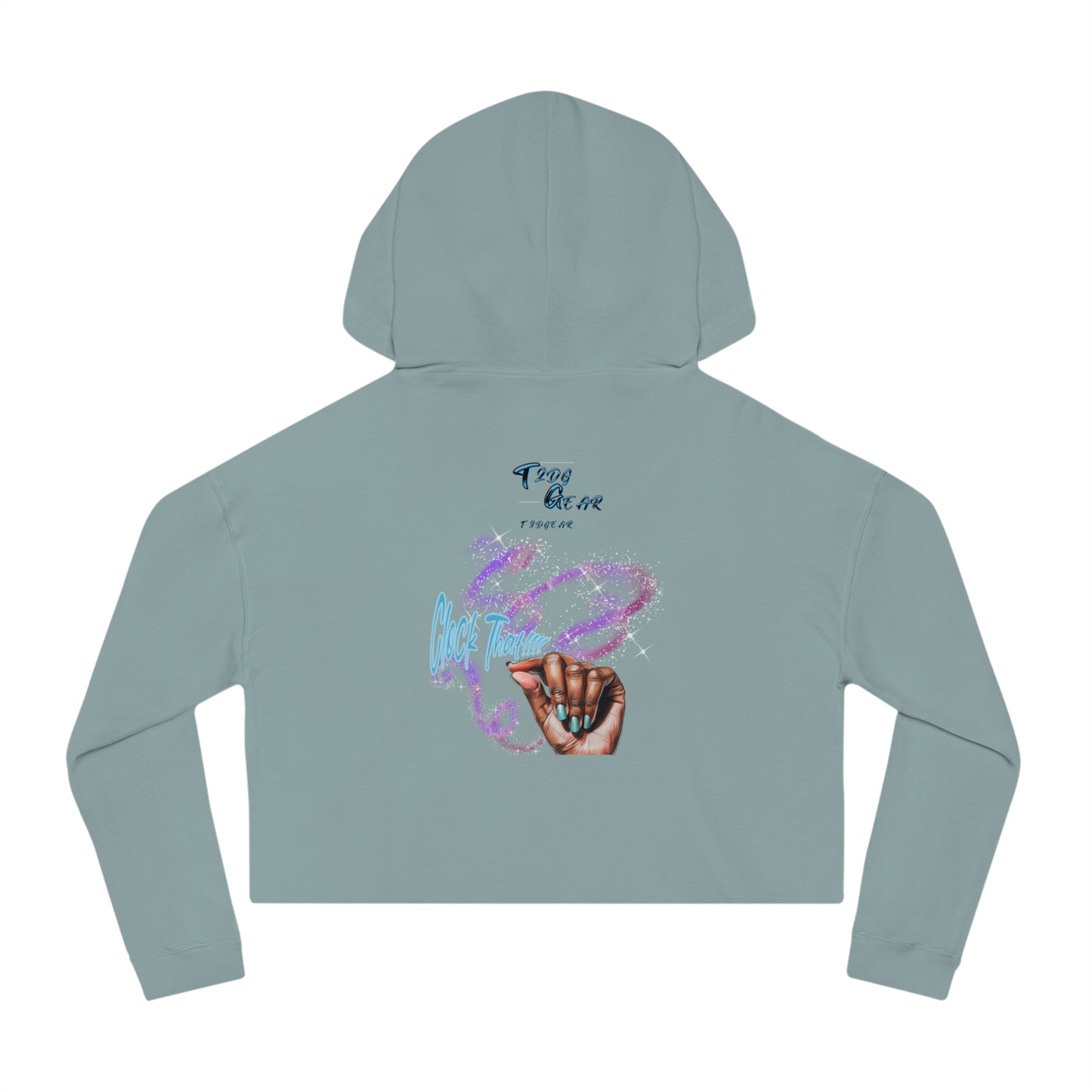 "Clock It" Graphic Crop Hoodie