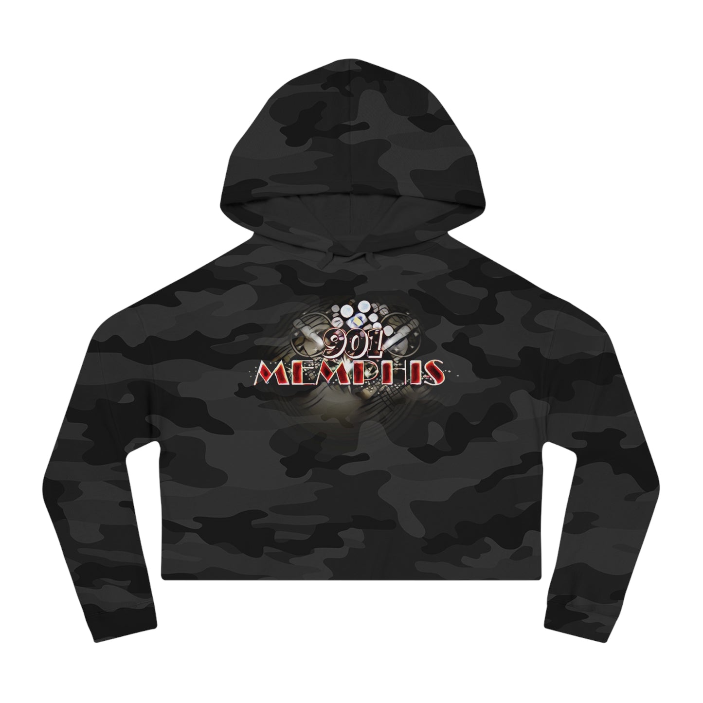 "901 Memphis" Graphic Cropped Hoodie