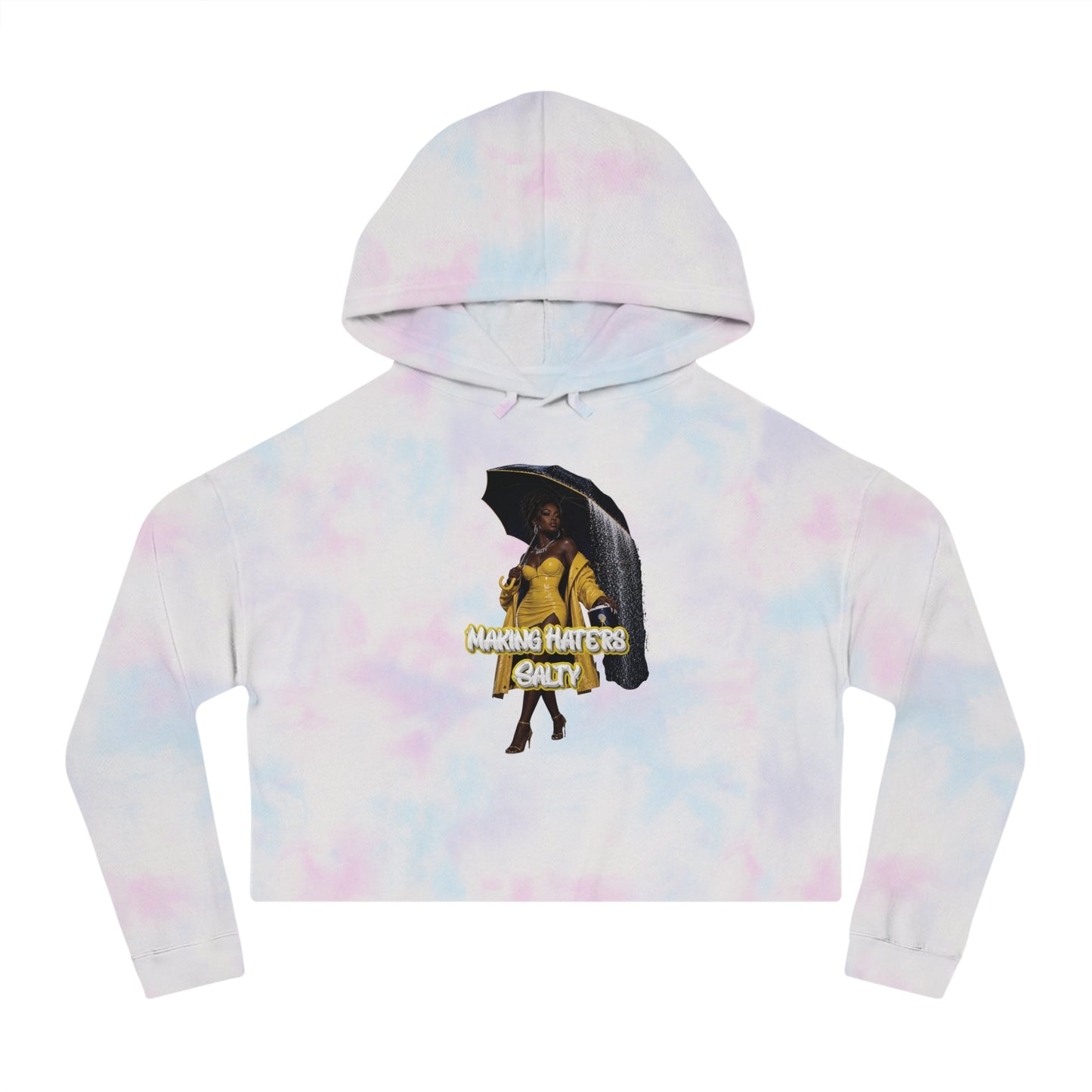 "Haters Salty" Graphic Crop Hoodie