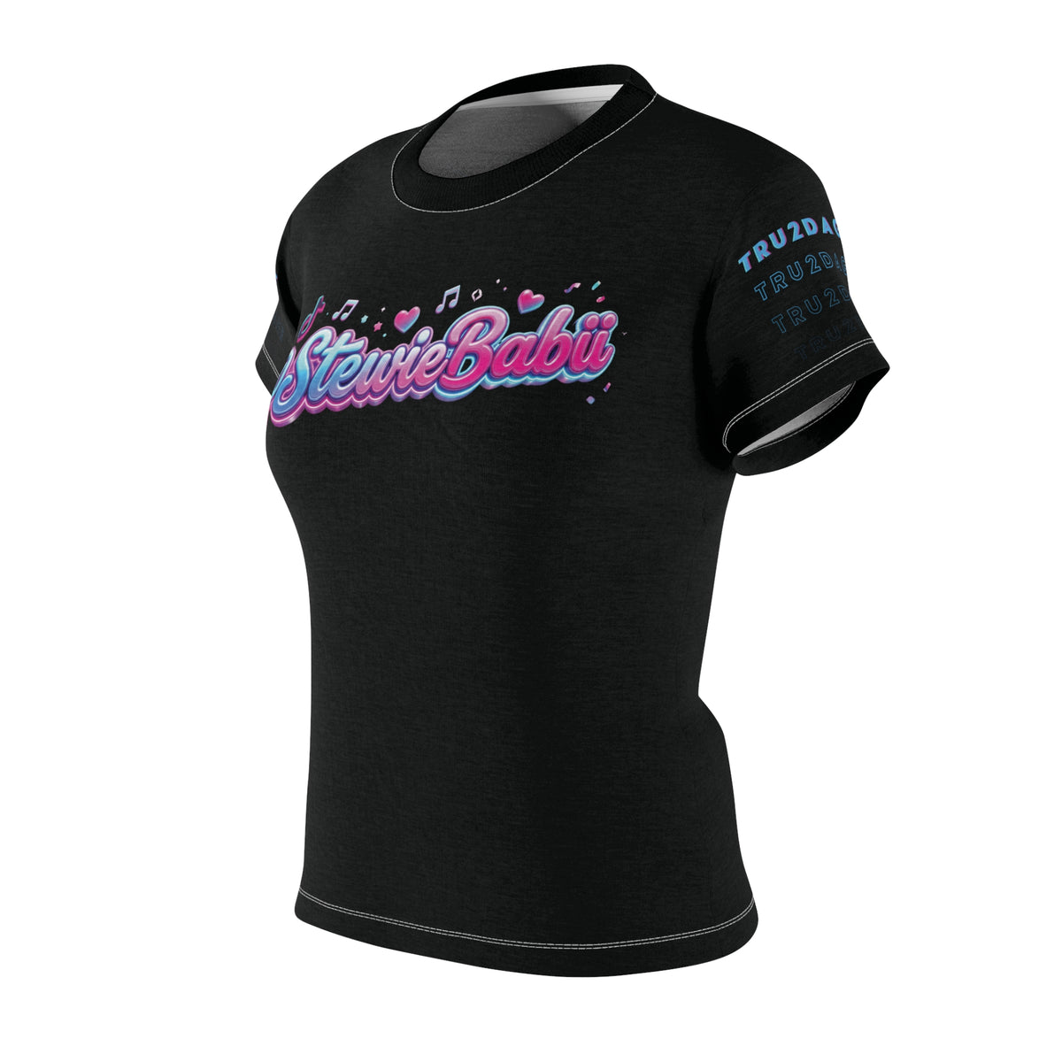 “@StewieBabii” Collection Black Tee (AOP)