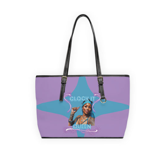���Clock It��� PU Leather Shoulder Purse