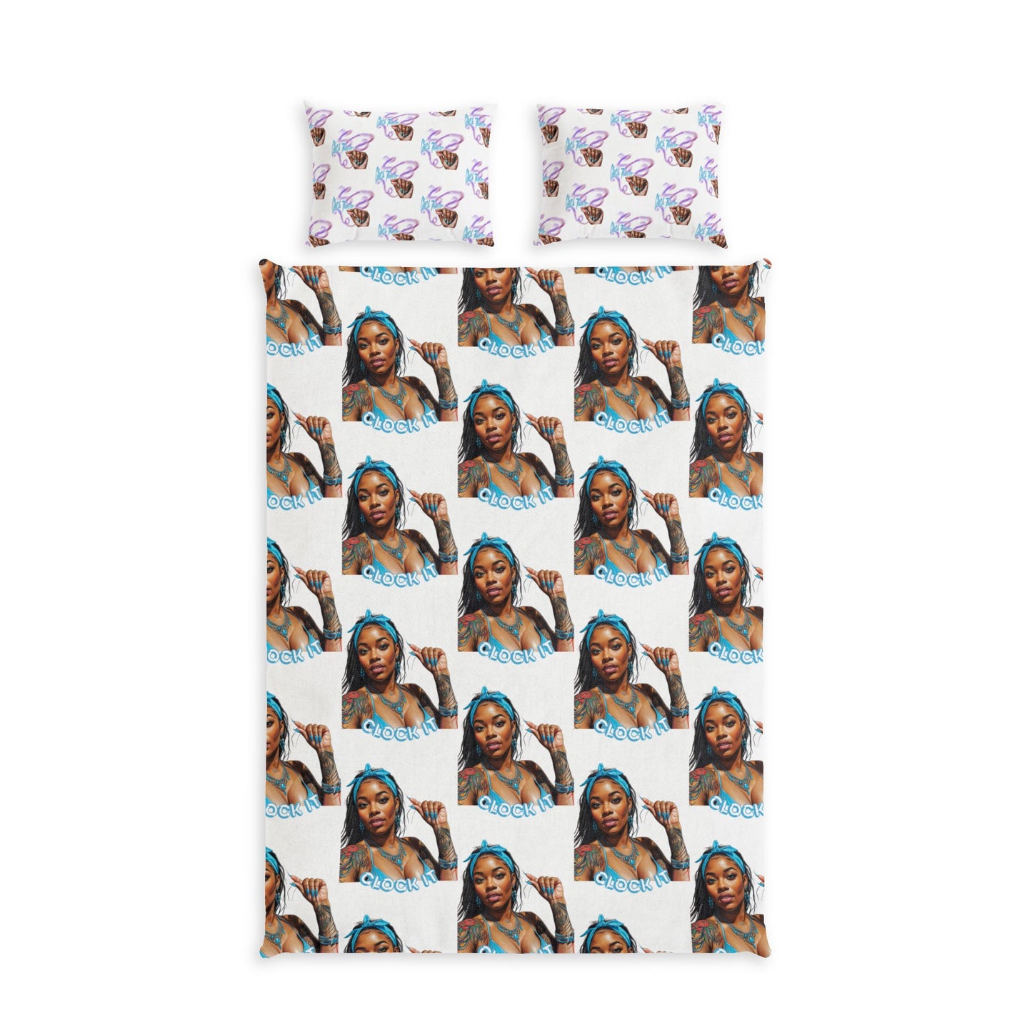 "Clock It" Cotton Bed Set