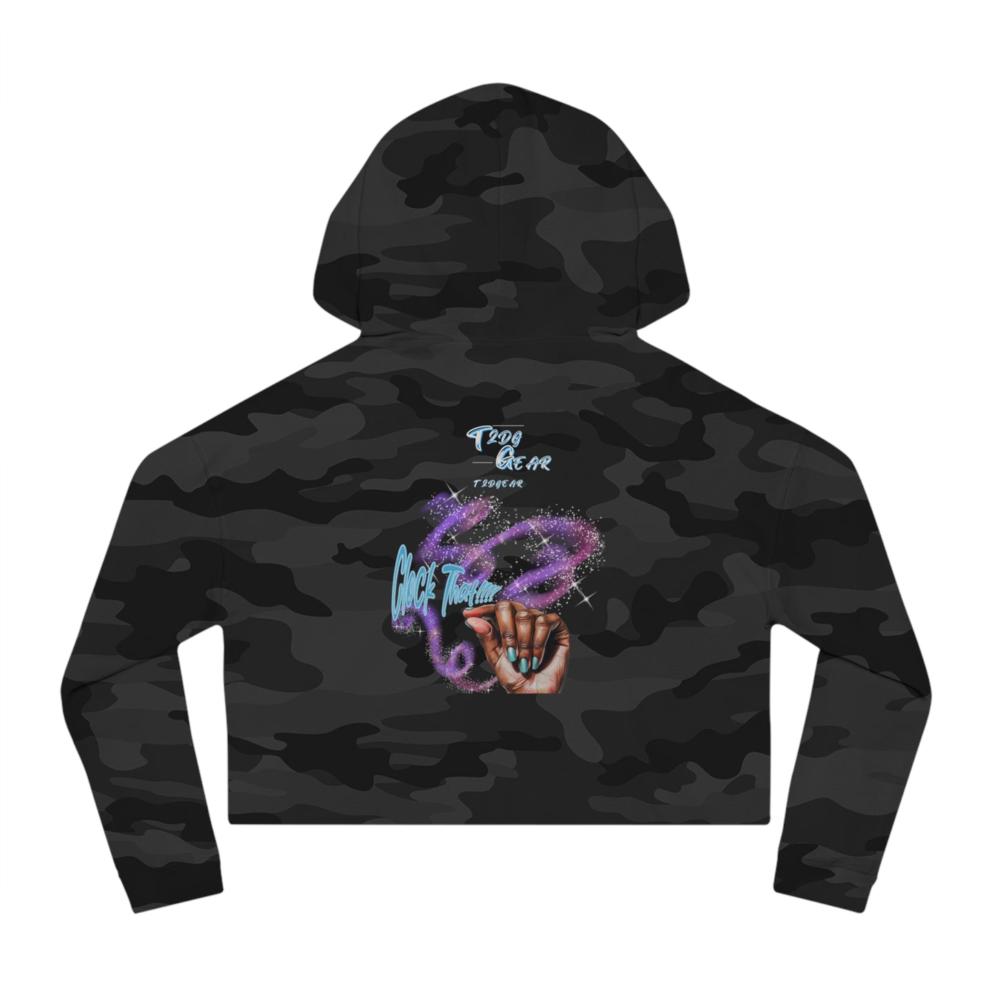"Clock It" Graphic Crop Hoodie