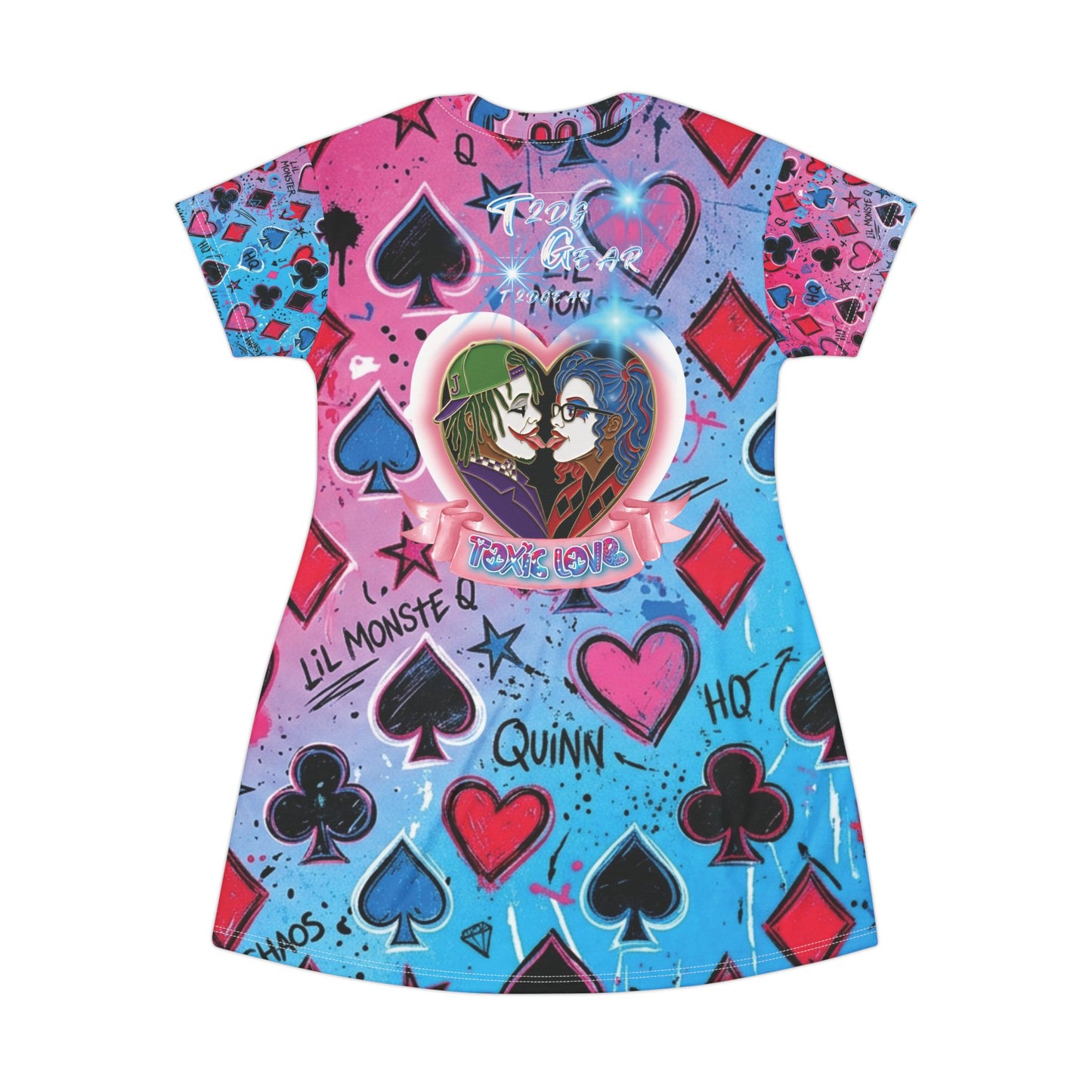 "Twisted/Toxic Love" T-Shirt Dress (AOP)