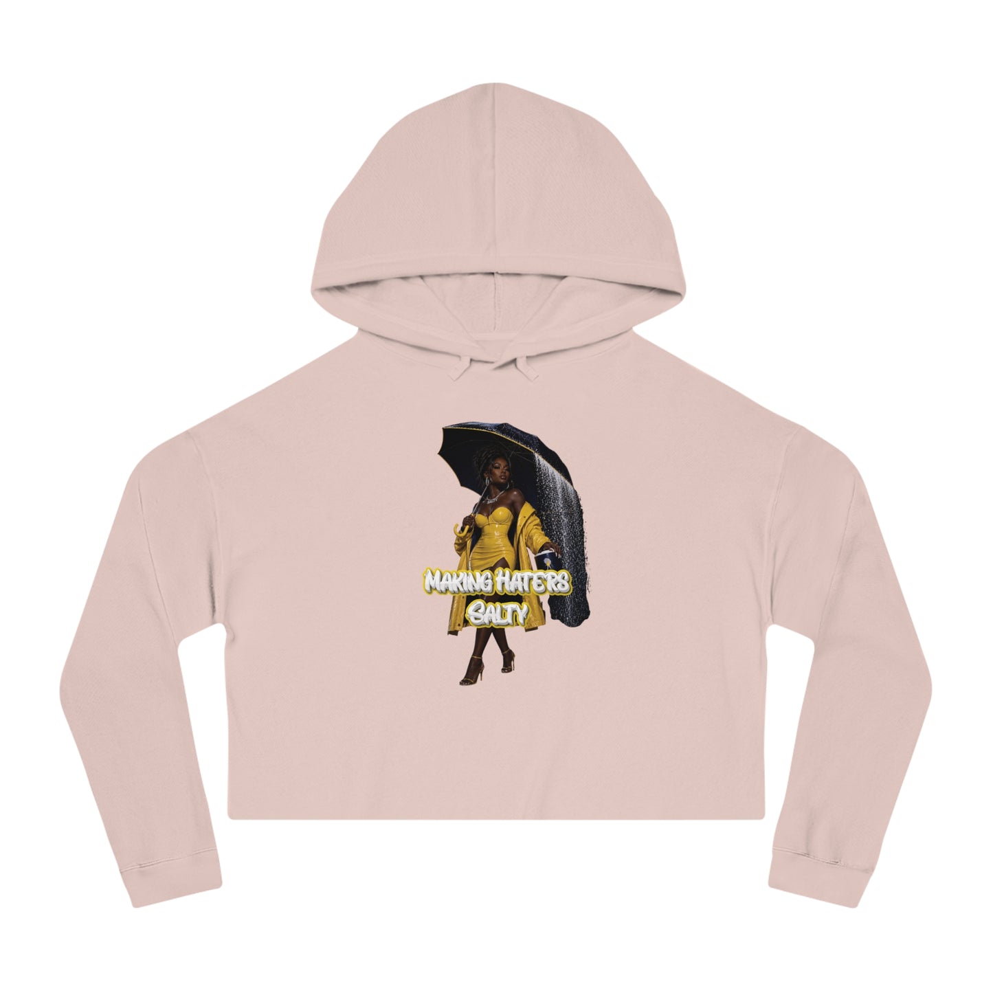 "Haters Salty" Graphic Crop Hoodie