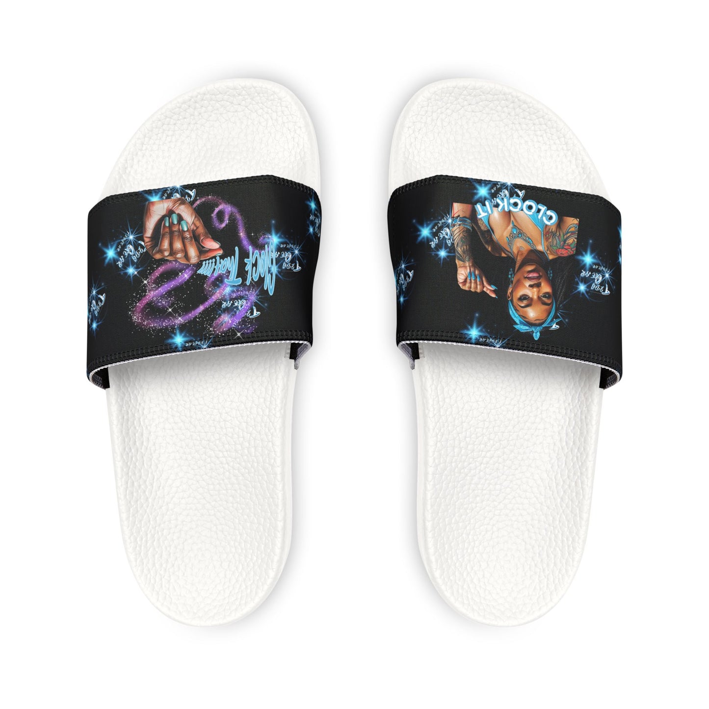 "Clock It" Women's Adjustable Strap Slides