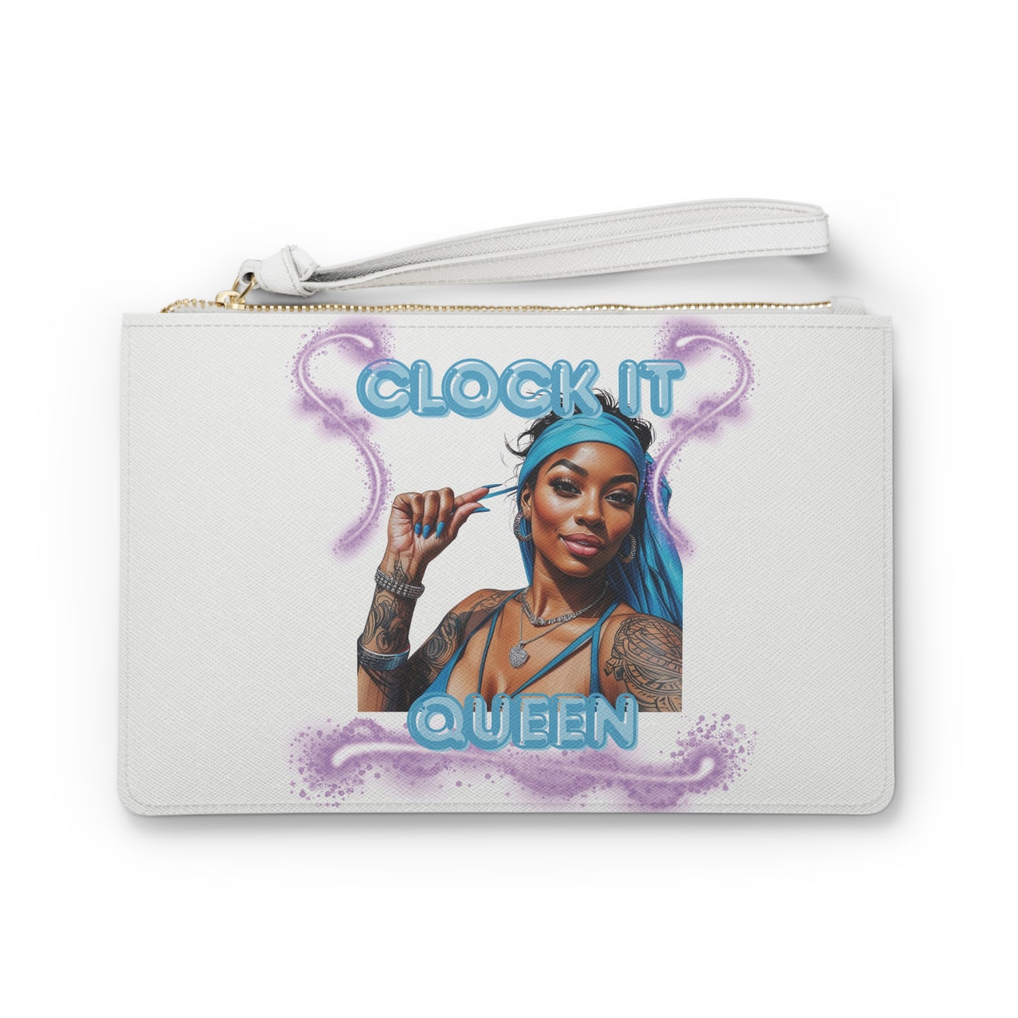 "Clock It" Clutch Bag