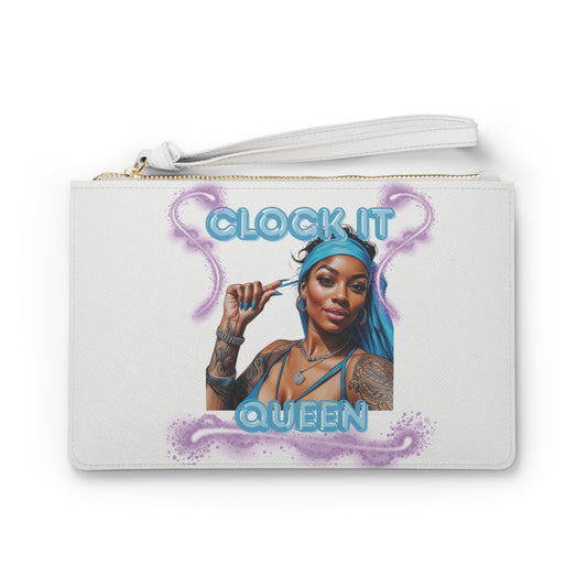 "Clock It" Clutch Bag