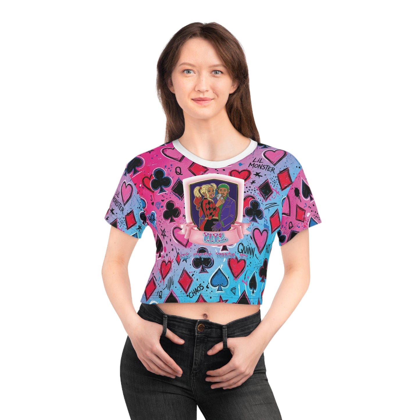 "Twisted/Toxic Love" AOP Crop Tee