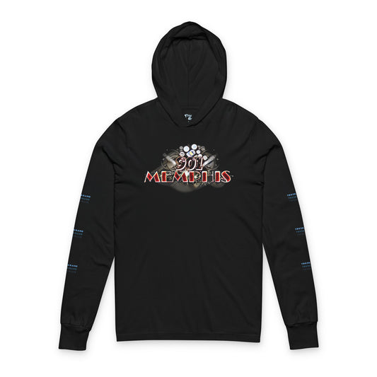 "901 Memphis" Hooded Long Sleeve Tee