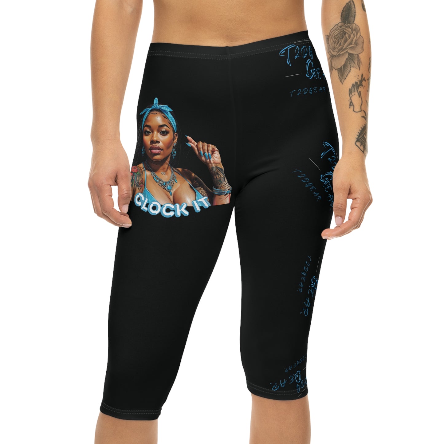 "Clock It" Capri Leggings