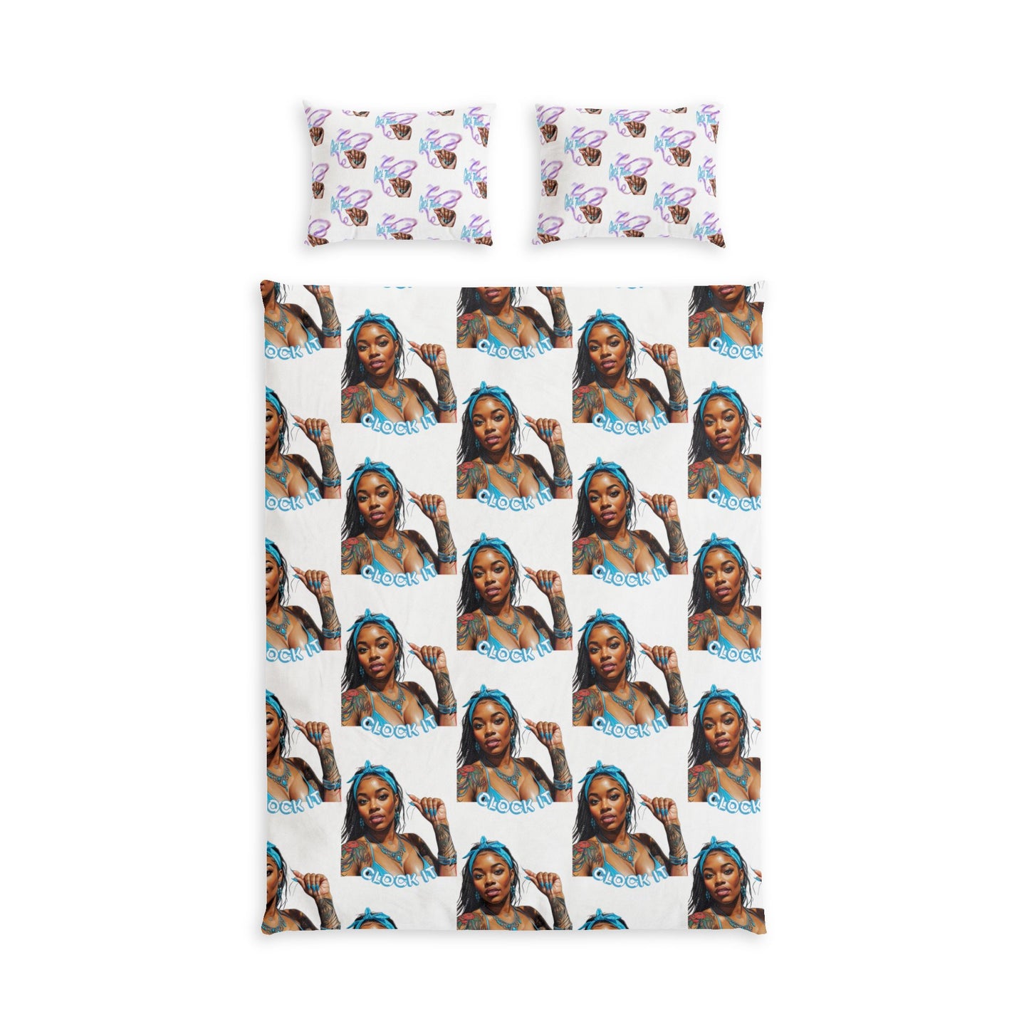 "Clock It" Cotton Bed Set