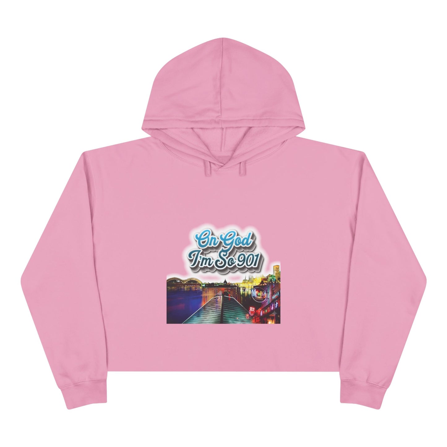 "On God" Graphic Cropped Hoodie