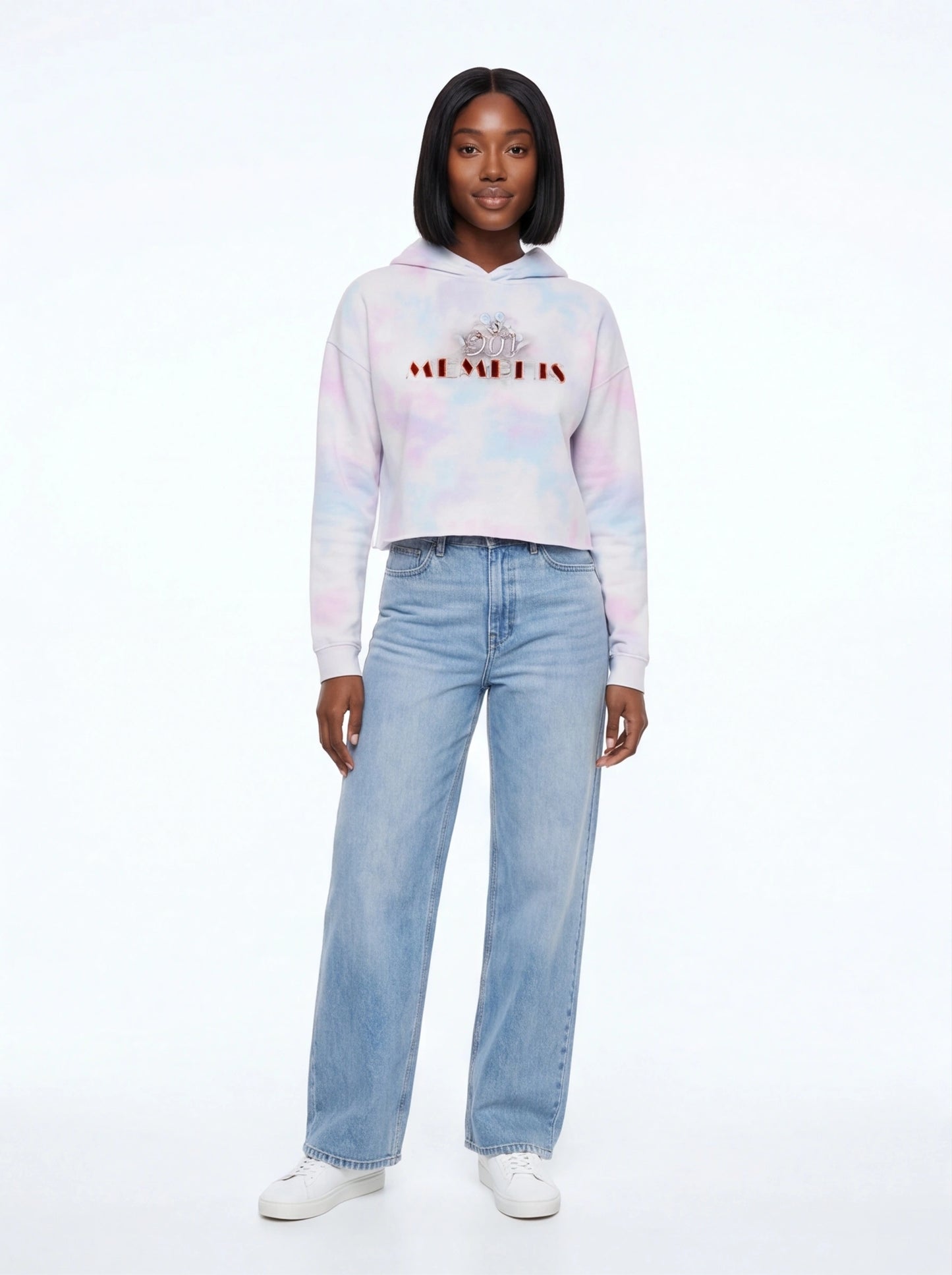"901 Memphis" Graphic Cropped Hoodie