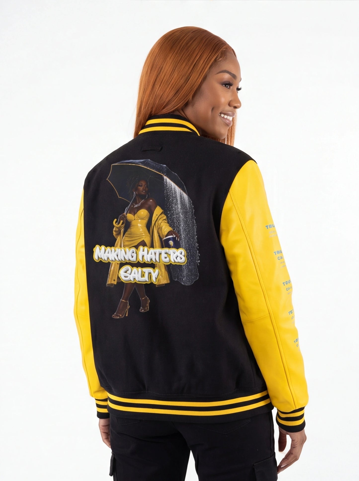 "Haters Salty" Graphic Varsity Jacket