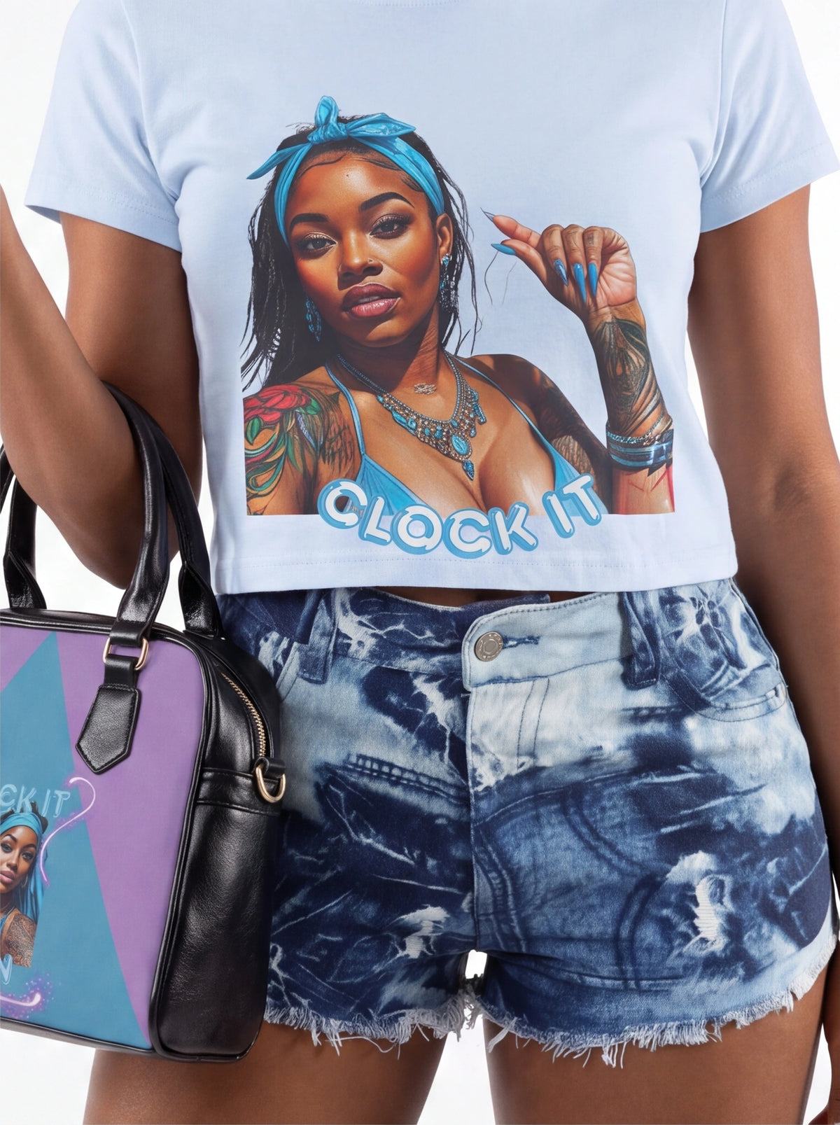 "Clock It" Glam Shoulder Bag