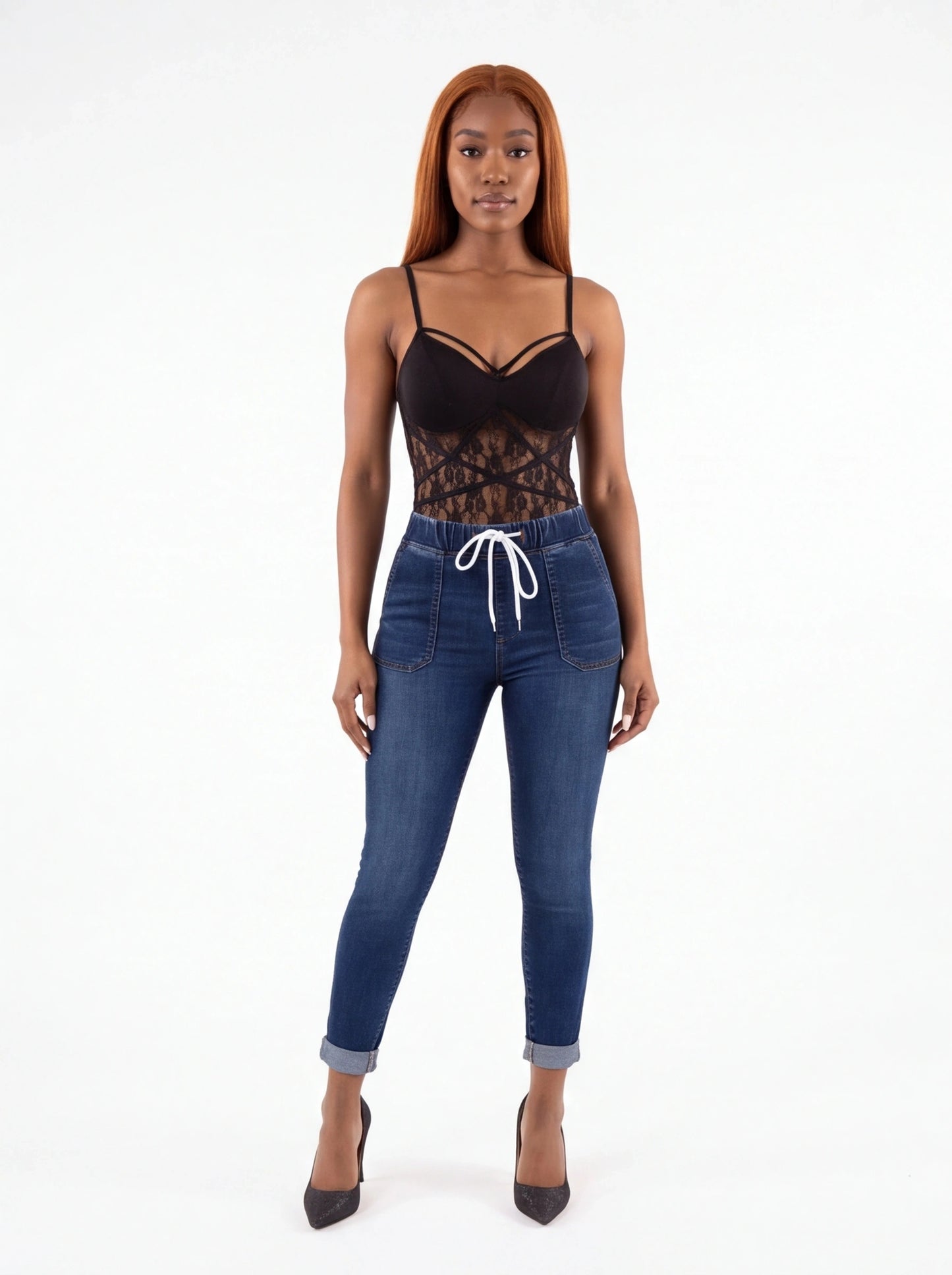 Drawstring Cropped Jeans