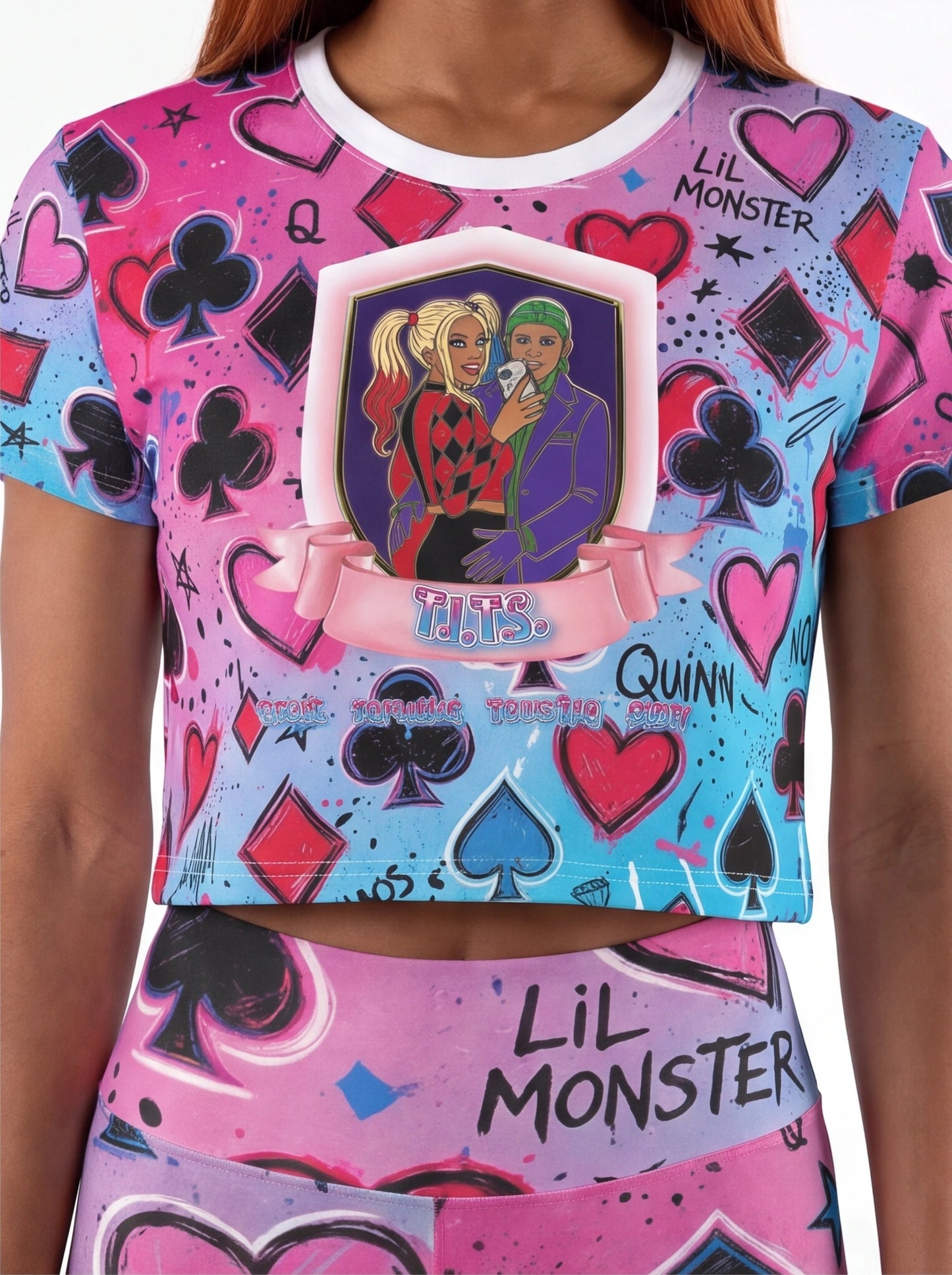 "Twisted/Toxic Love" AOP Crop Tee
