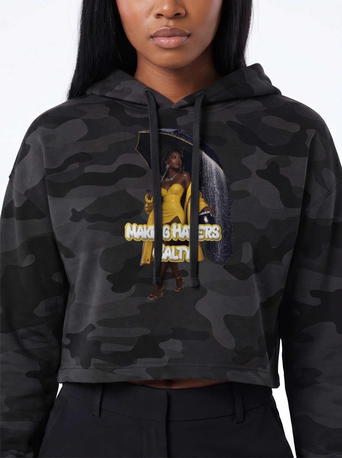 "Haters Salty" Graphic Crop Hoodie