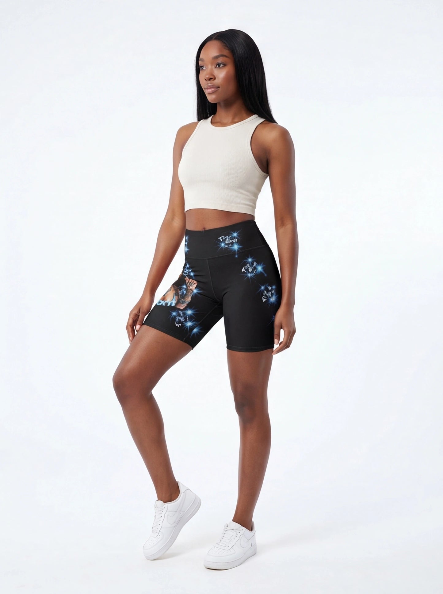 "Clock It" Women's AOP Biker Shorts
