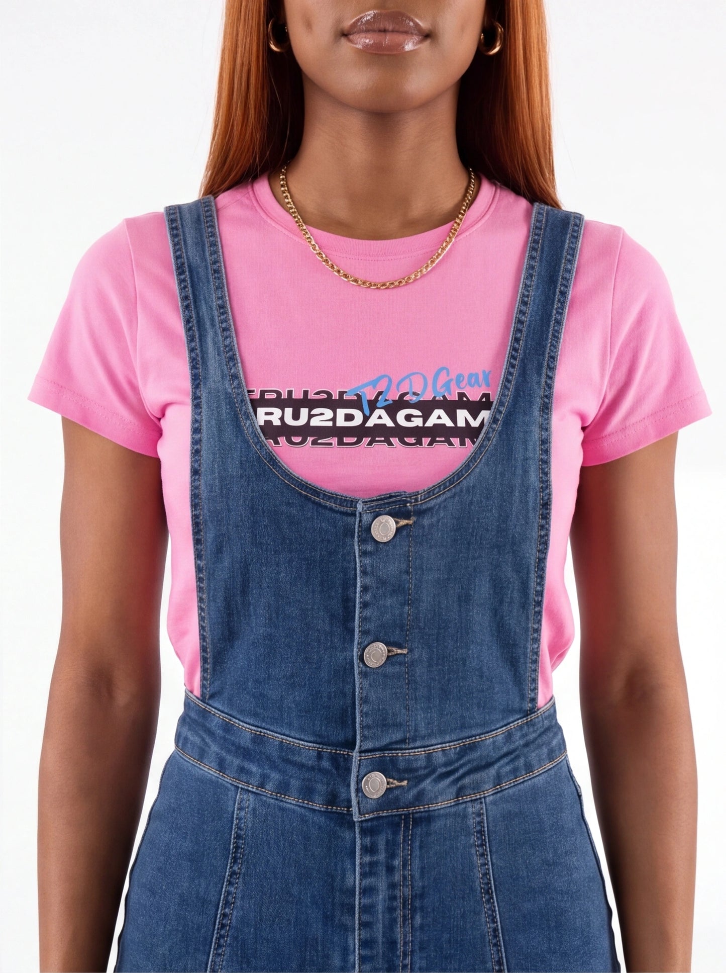 Front-Button Adjustable Fishtail Sleeveless Denim Overall Dress