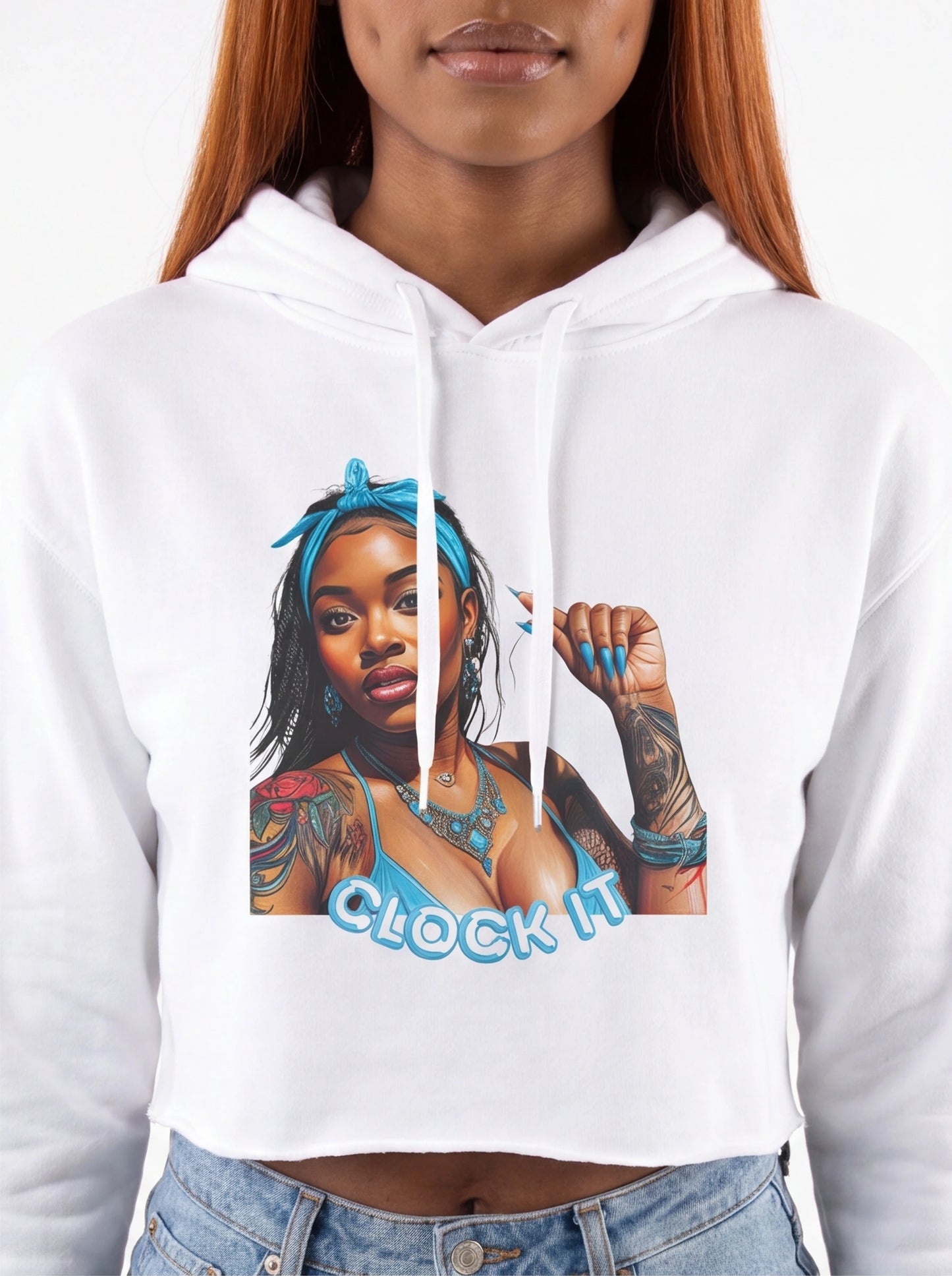 "Clock It" Crop Hoodie