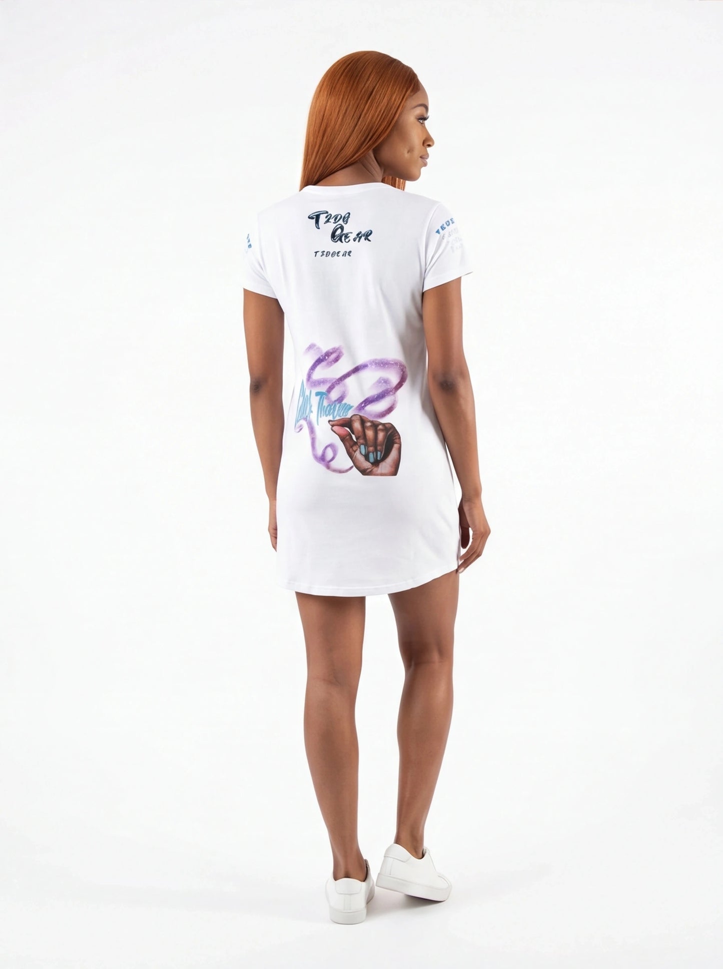 "Clock It" Graphic AOP Tee-Shirt Dress