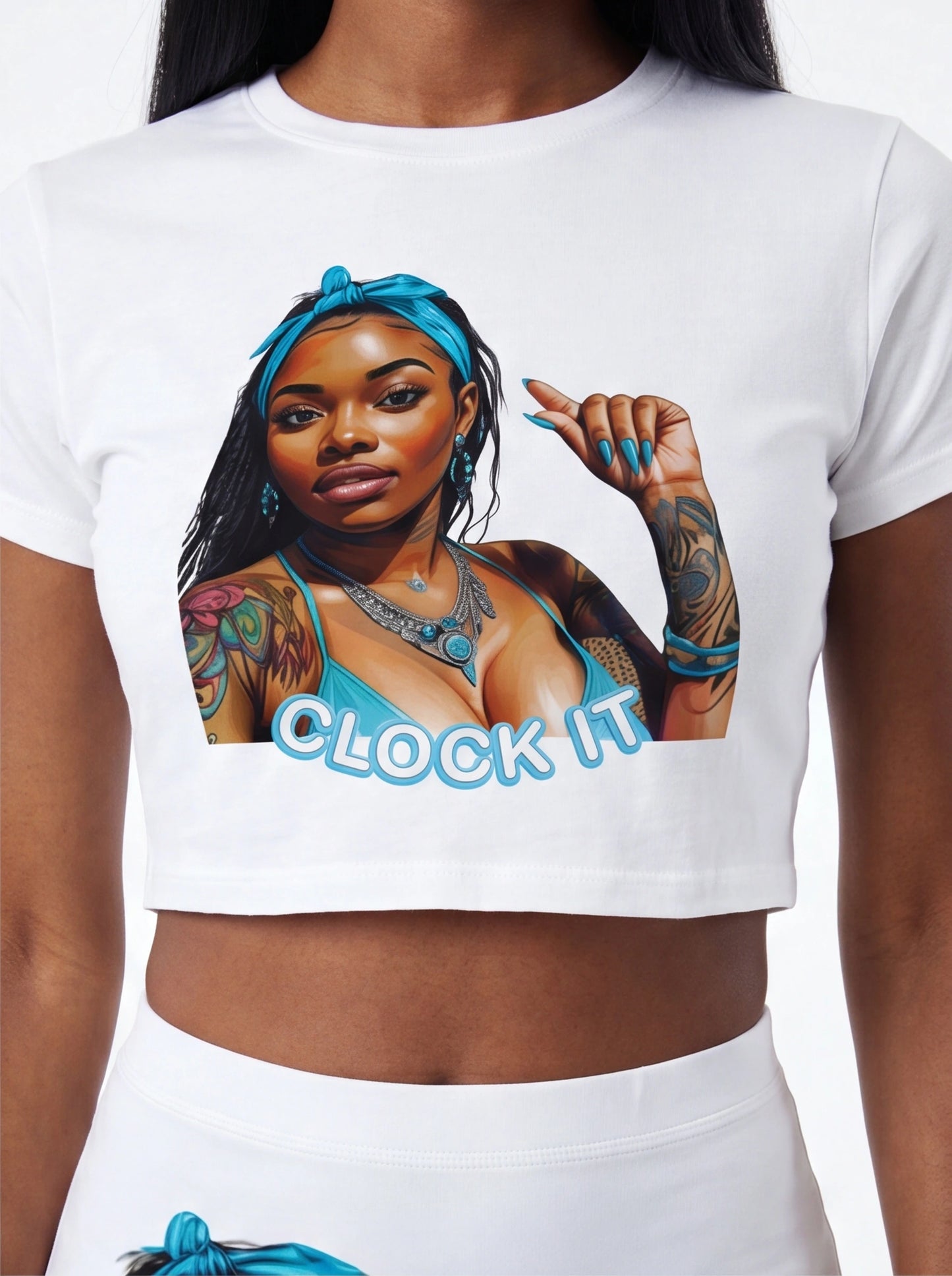 "Clock It" Graphic Crop Top