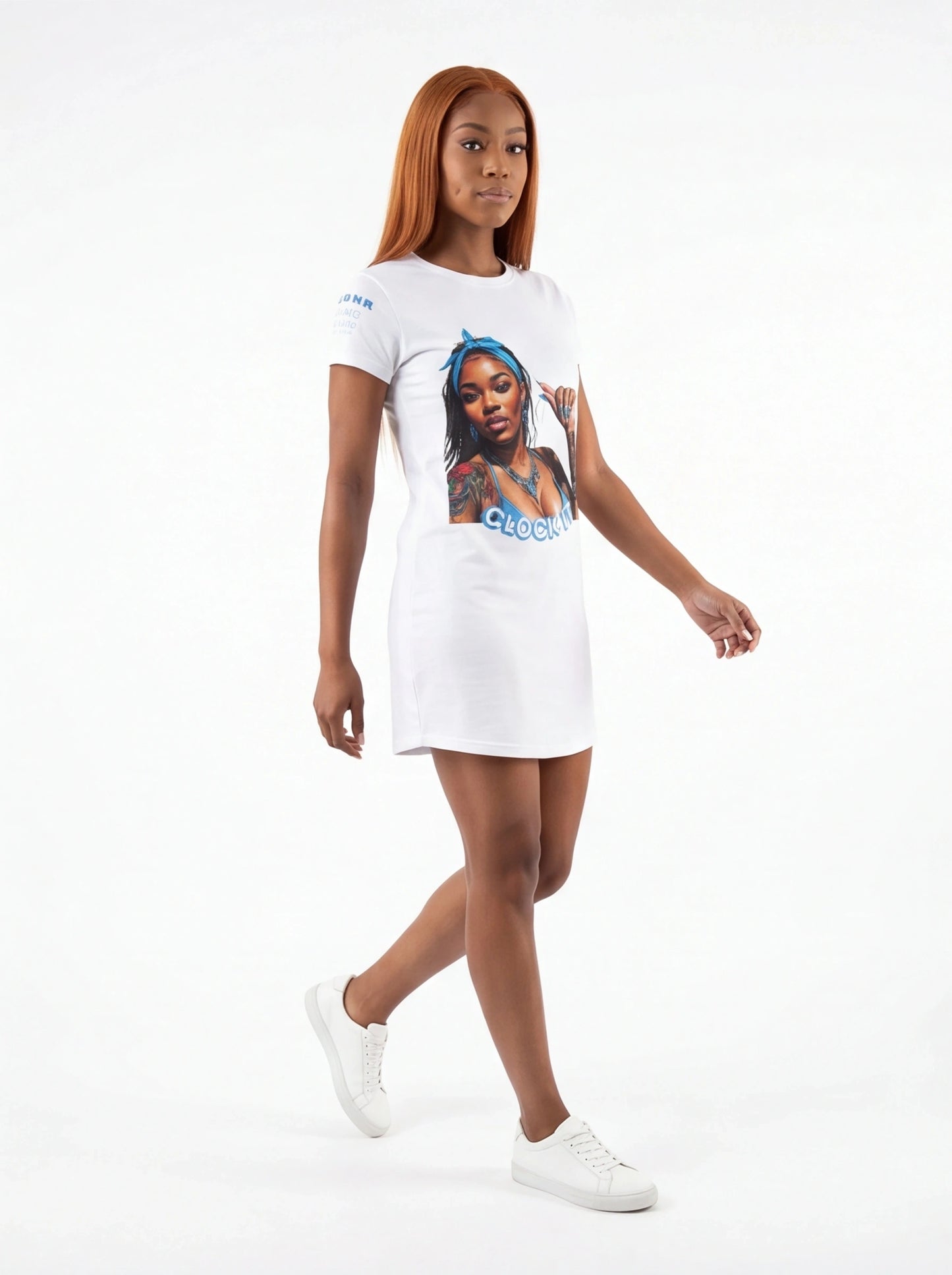 "Clock It" Graphic AOP Tee-Shirt Dress