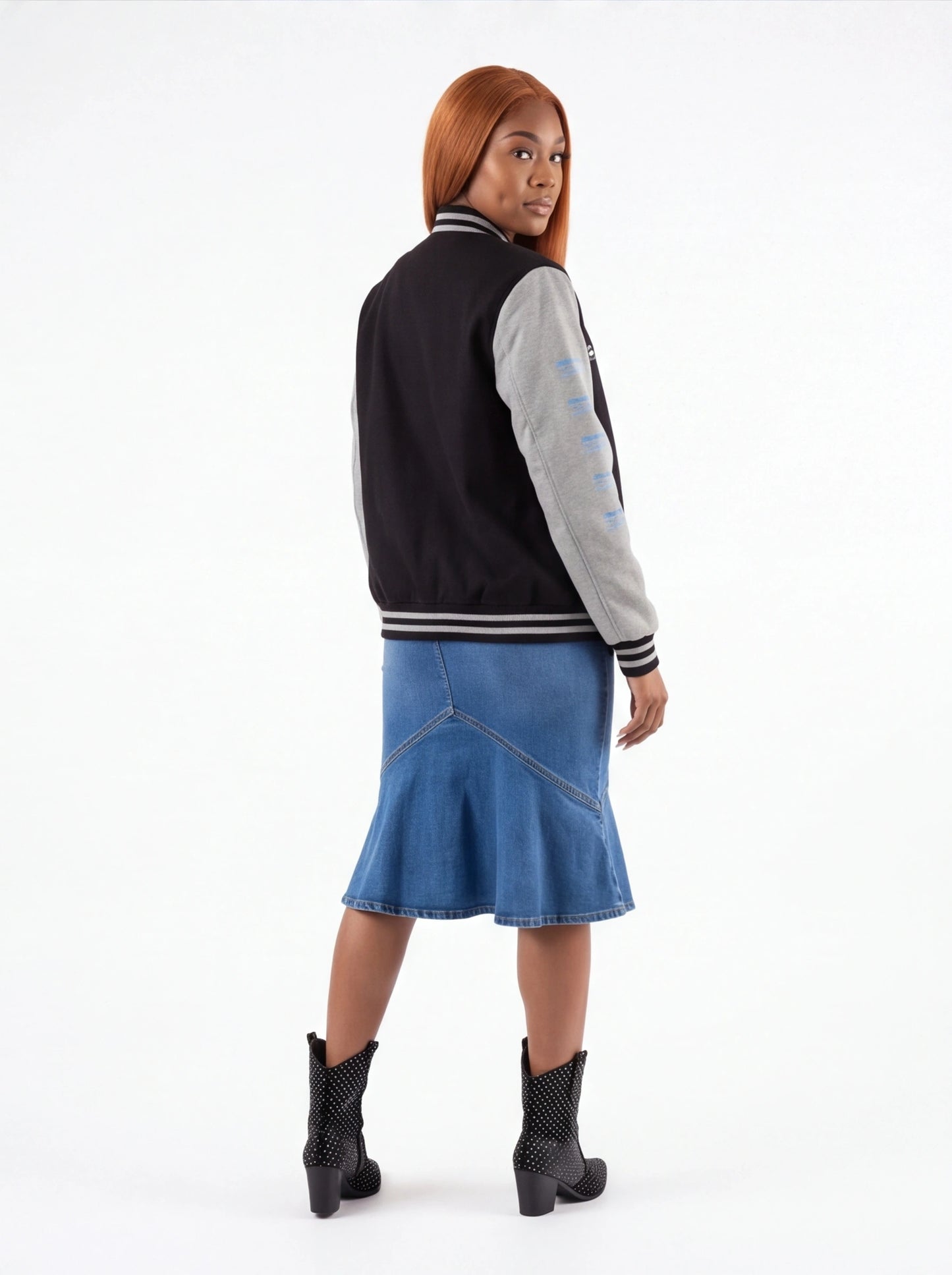 High Waist Mermaid Hem Denim Skirt