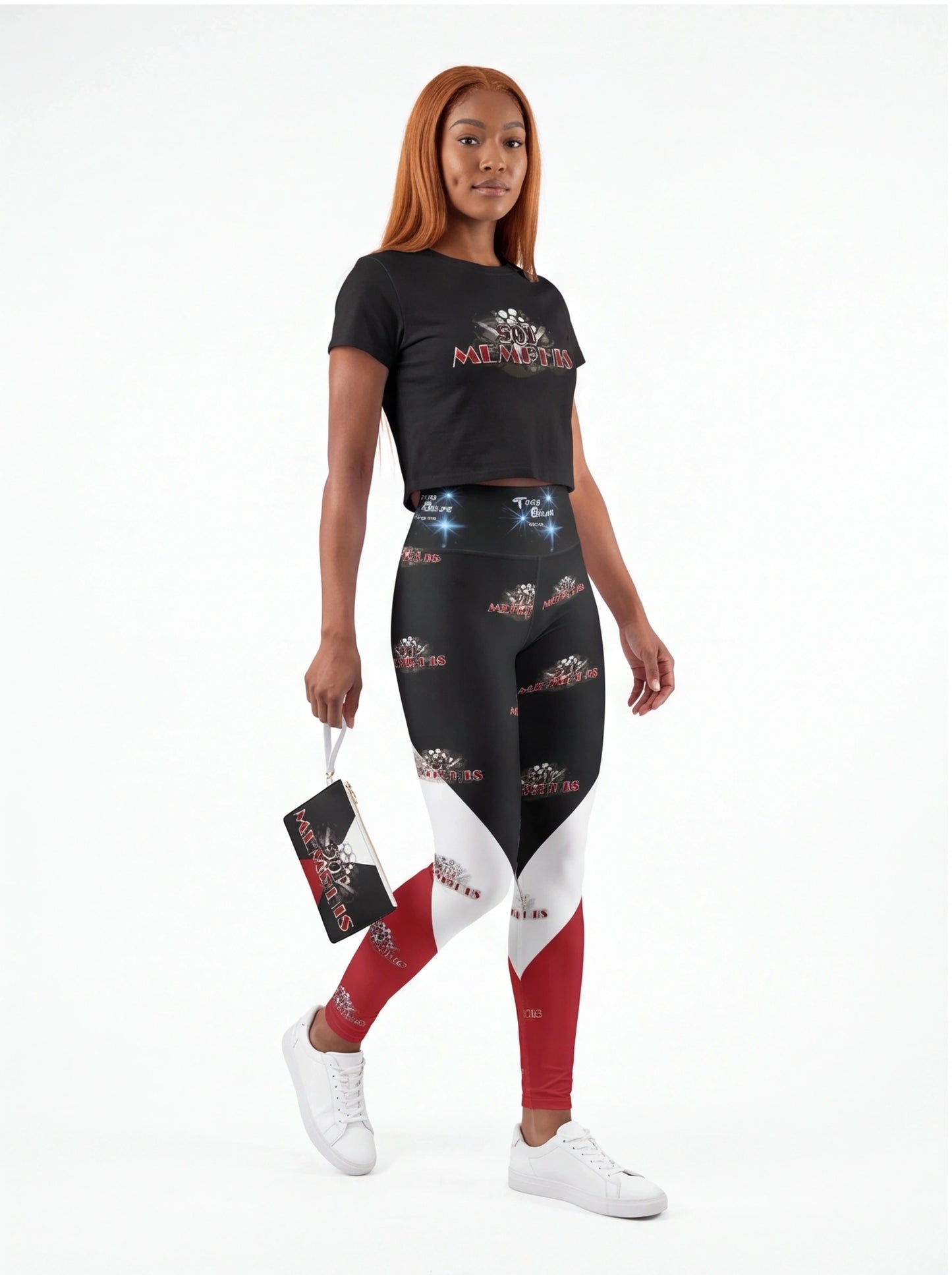 "901 Memphis" AOP High-Waist Yoga Leggings