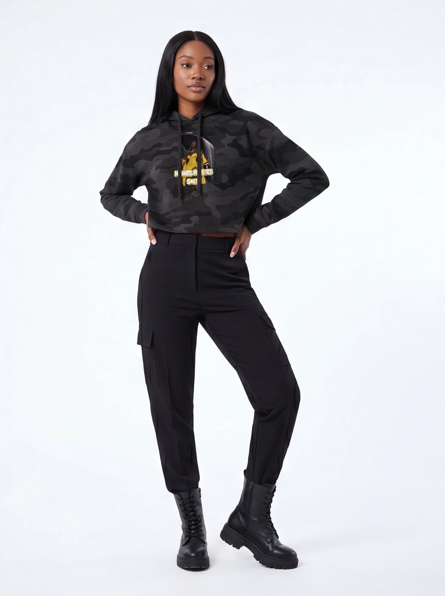 "Haters Salty" Graphic Crop Hoodie