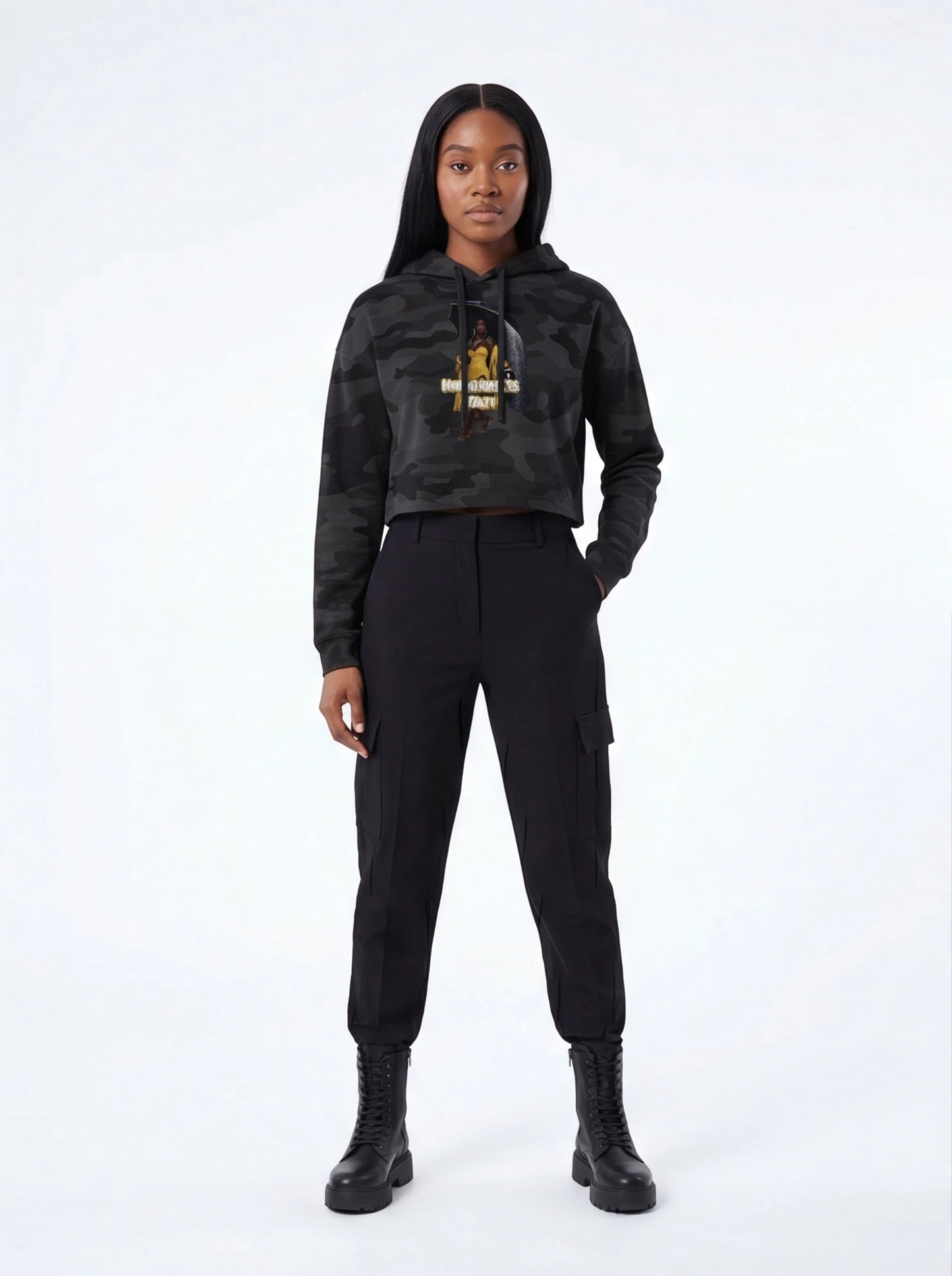 "Haters Salty" Graphic Crop Hoodie