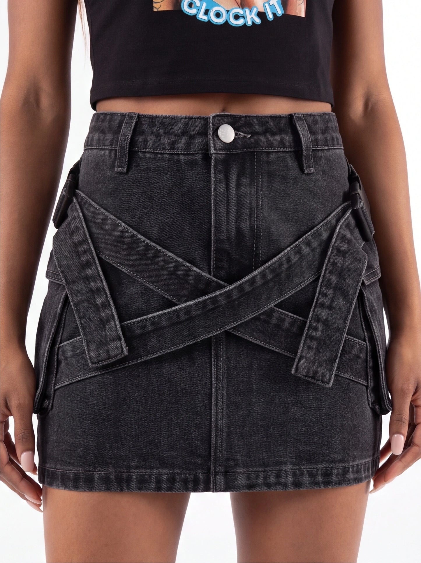 "Clock It" Graphic Crop Top