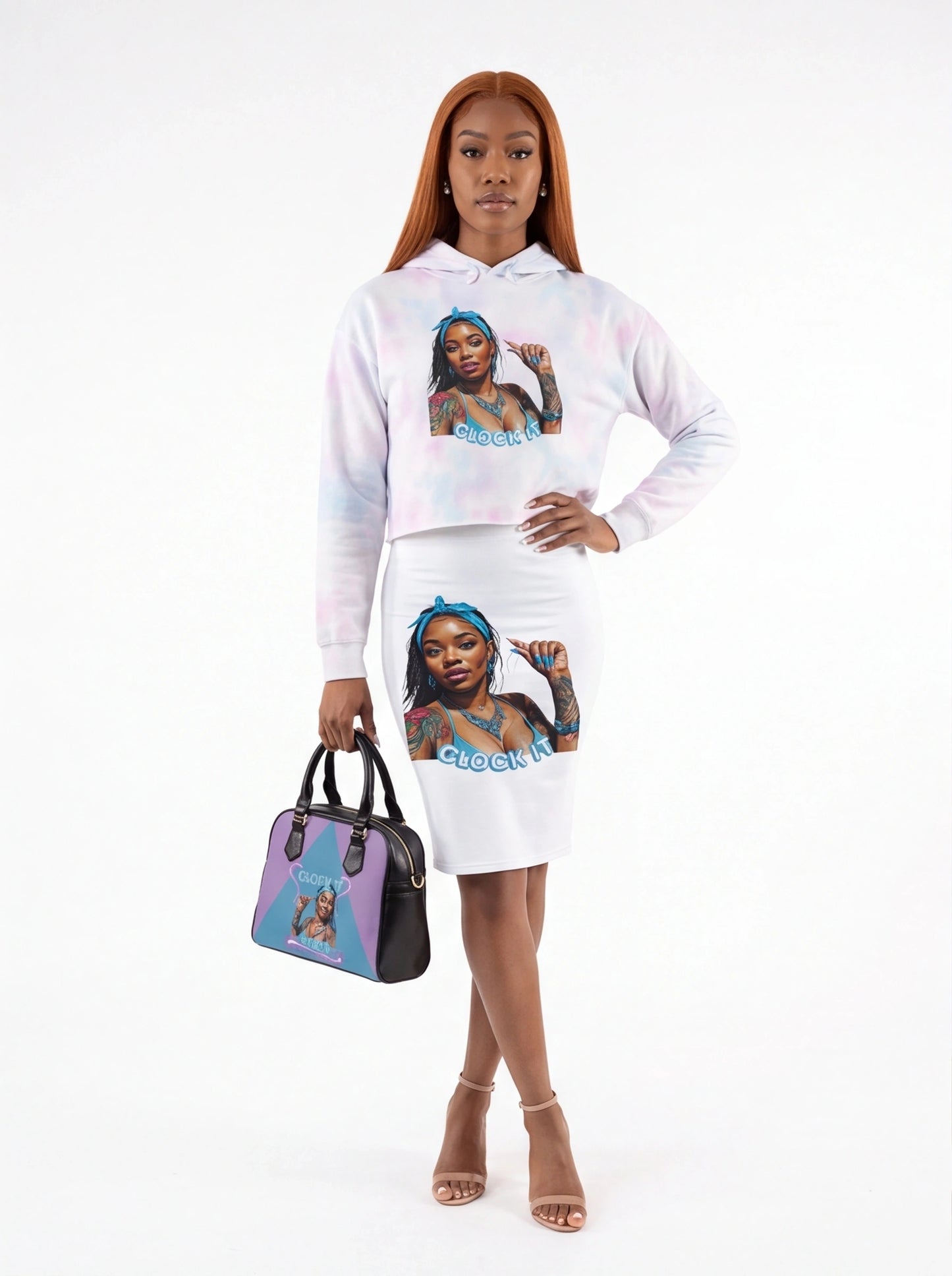 "Clock It" Glam Shoulder Bag