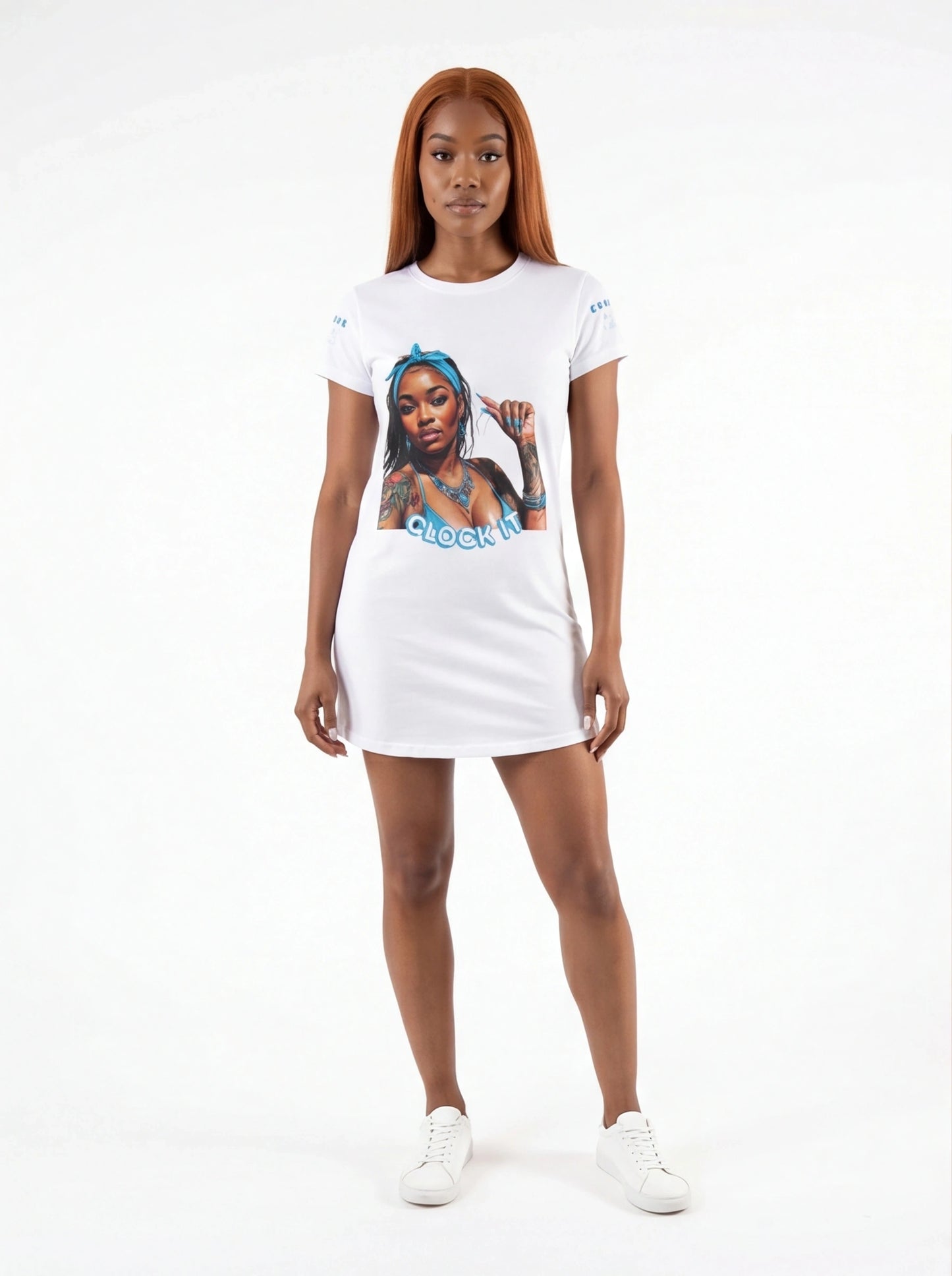 "Clock It" Graphic AOP Tee-Shirt Dress
