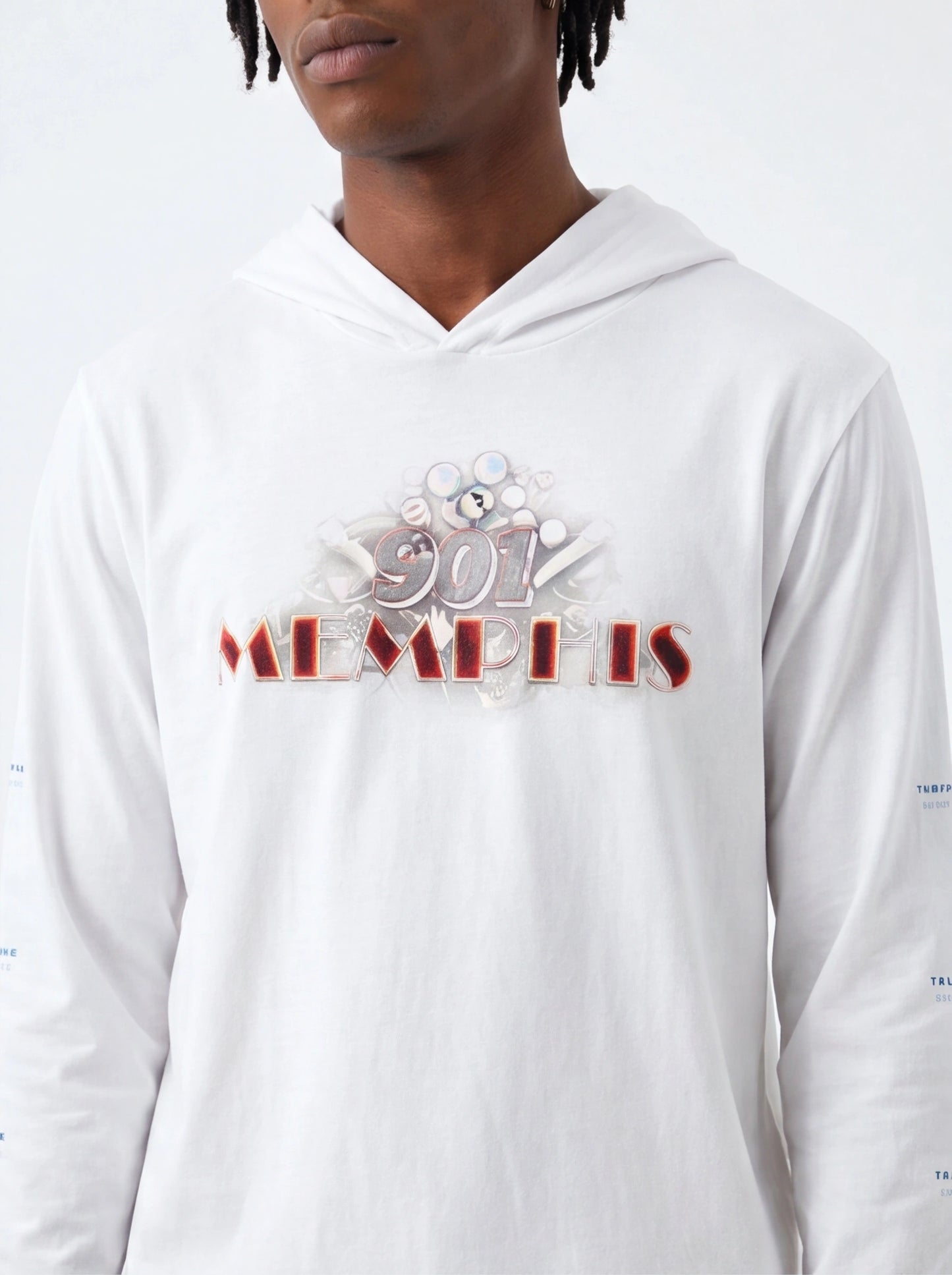 "901 Memphis" Hooded Long Sleeve Tee