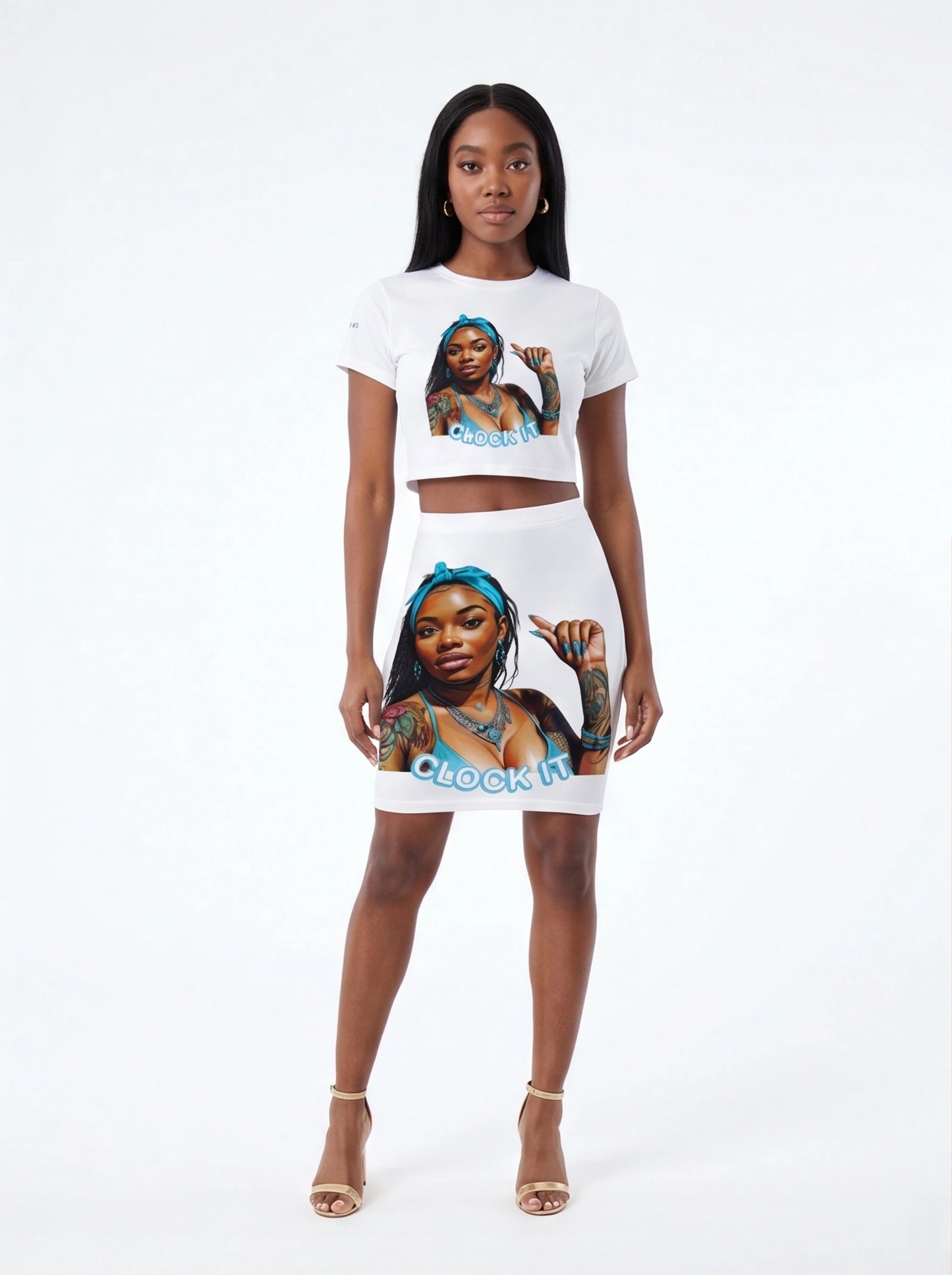 "Clock It" Graphic Crop Top
