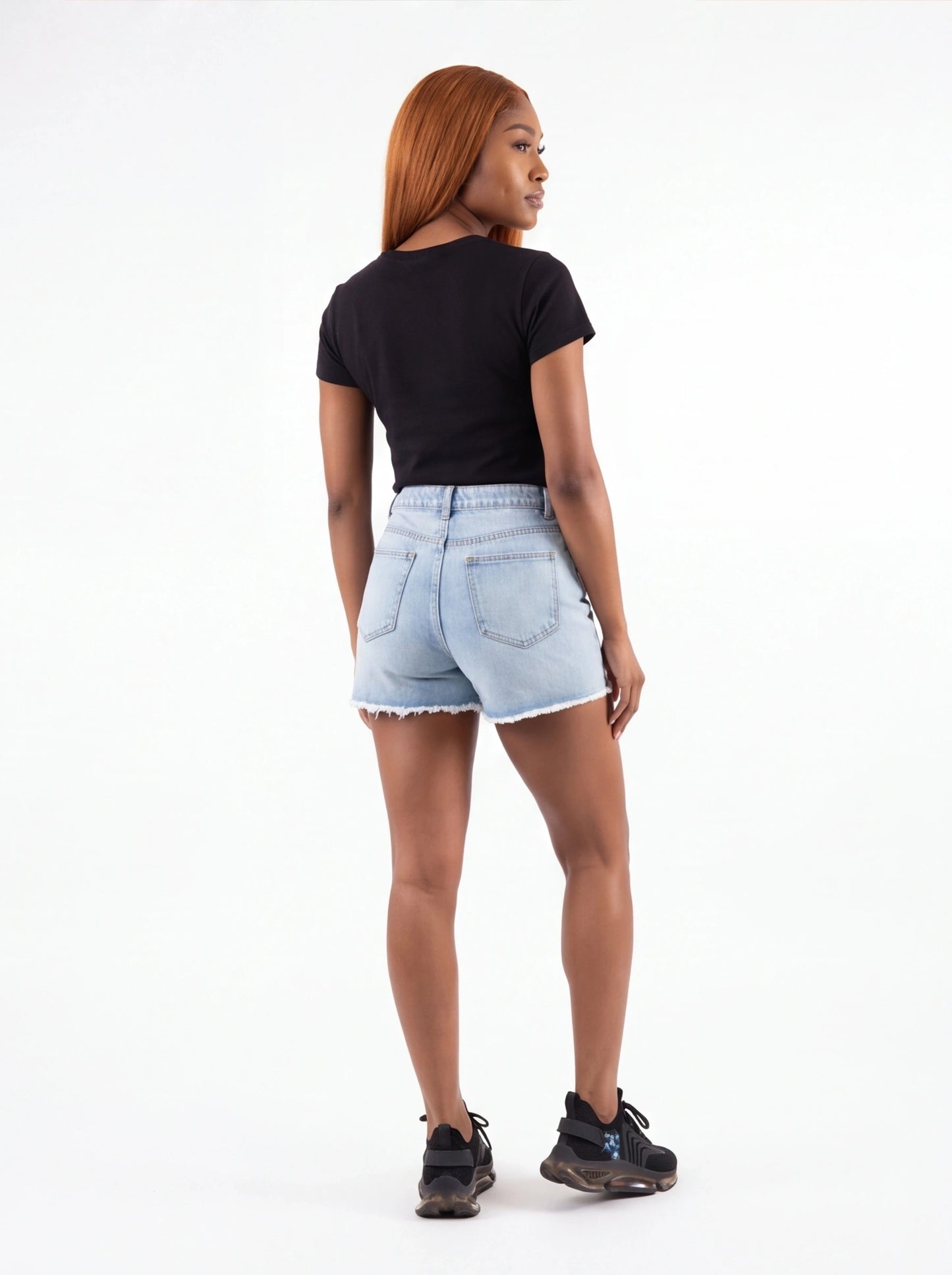 Star Raw Hem Denim Shorts