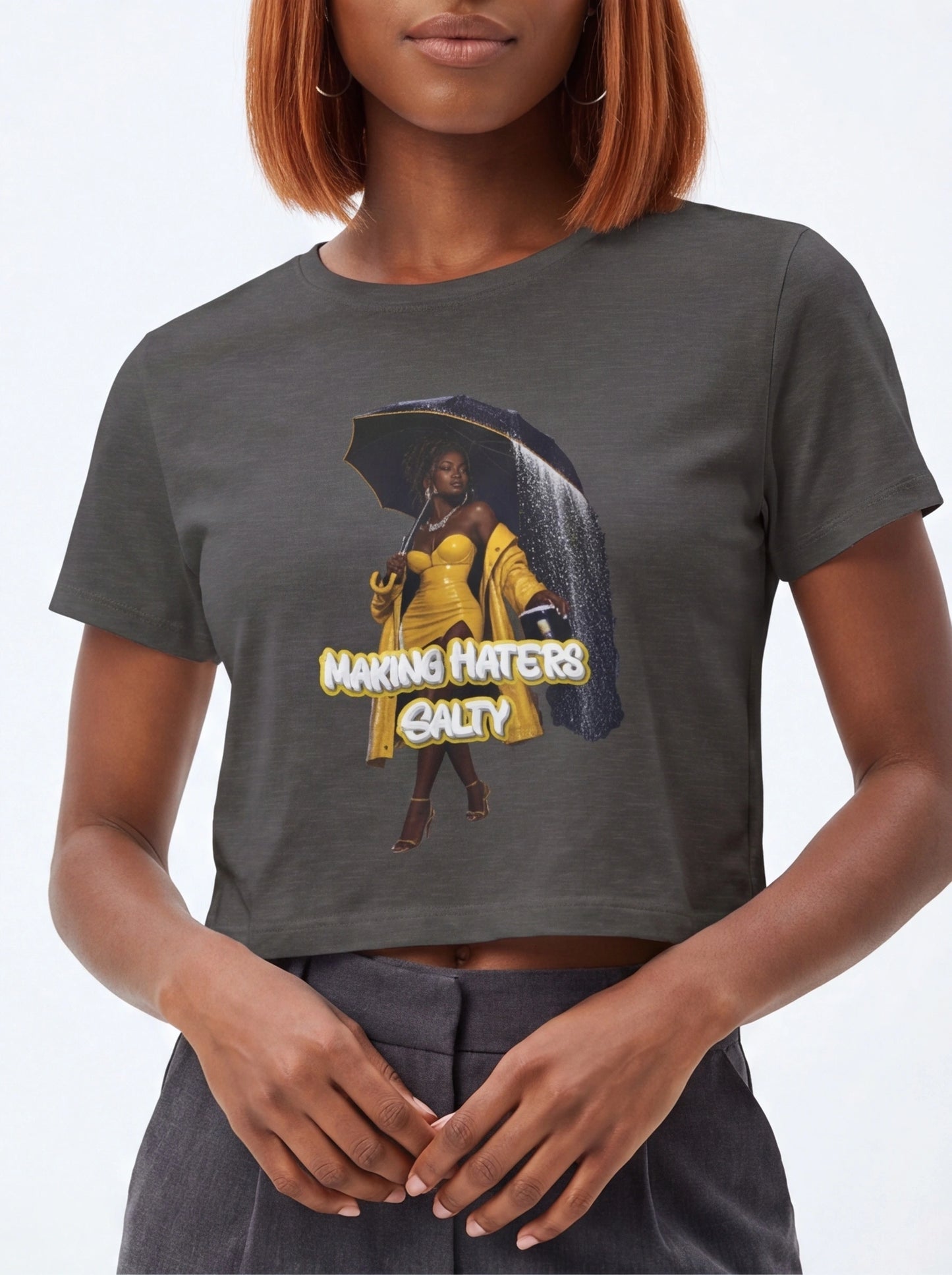 "Haters Salty" Women's Graphic Crop Tee