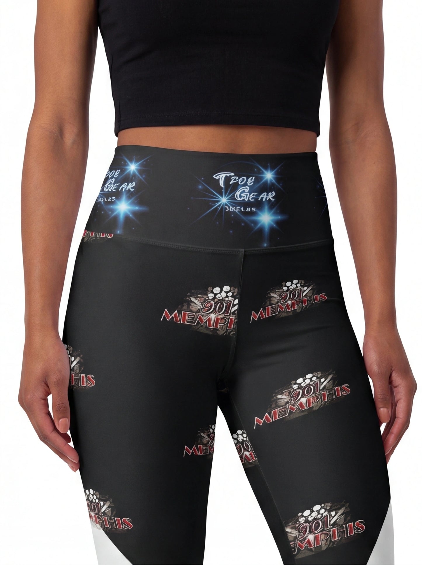 "901 Memphis" AOP High-Waist Yoga Leggings
